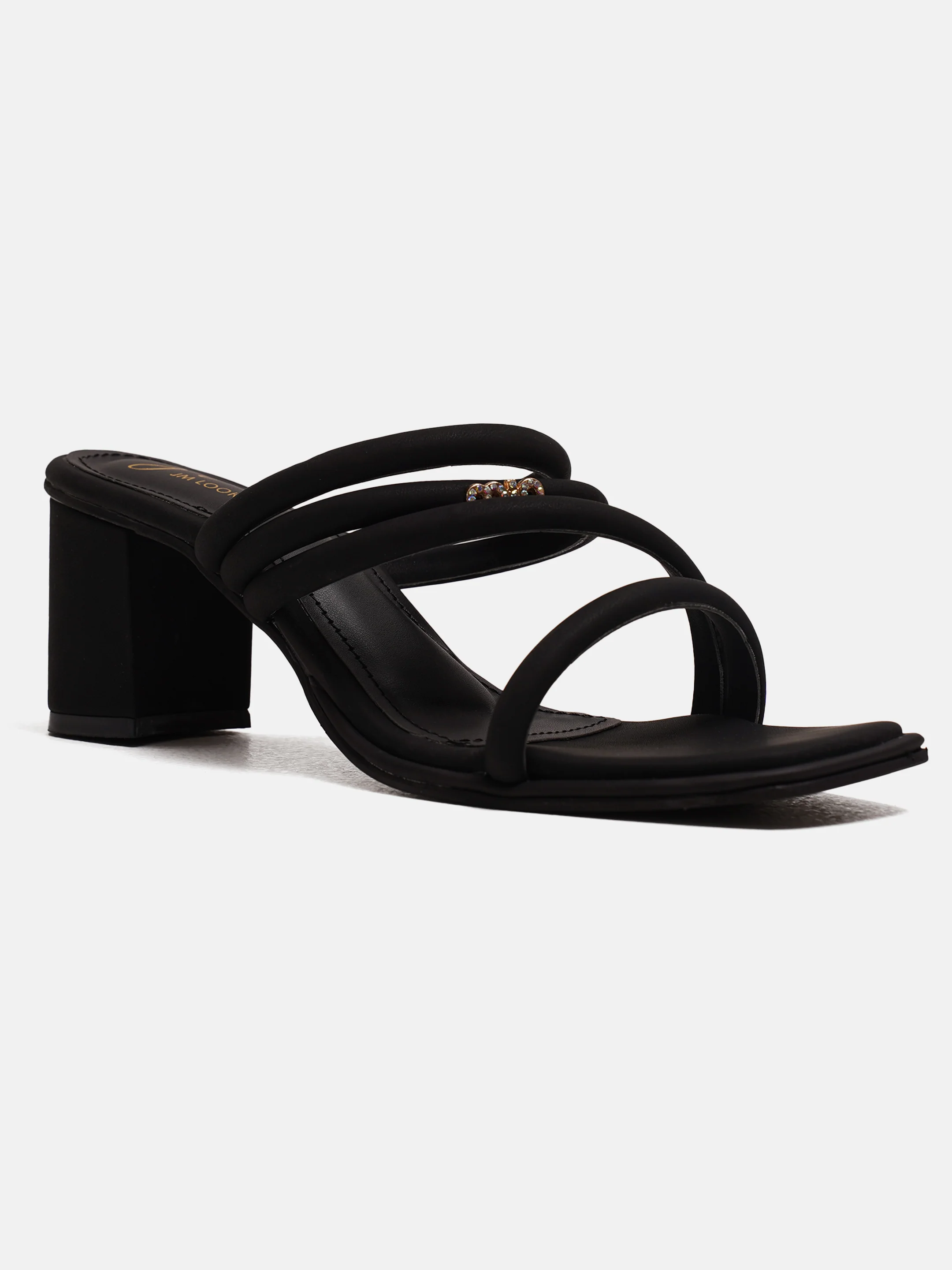 Strappy Block Heel Slides with Cushioned Sole - Image 10