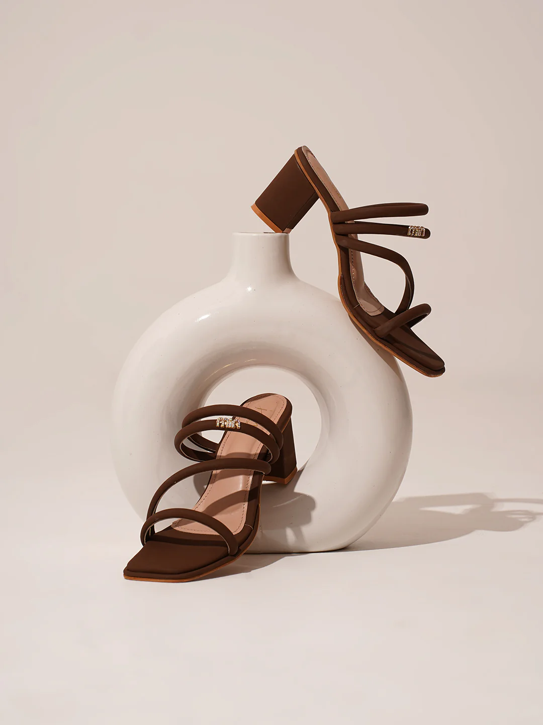 Strappy Block Heel Slides with Cushioned Sole - Image 13