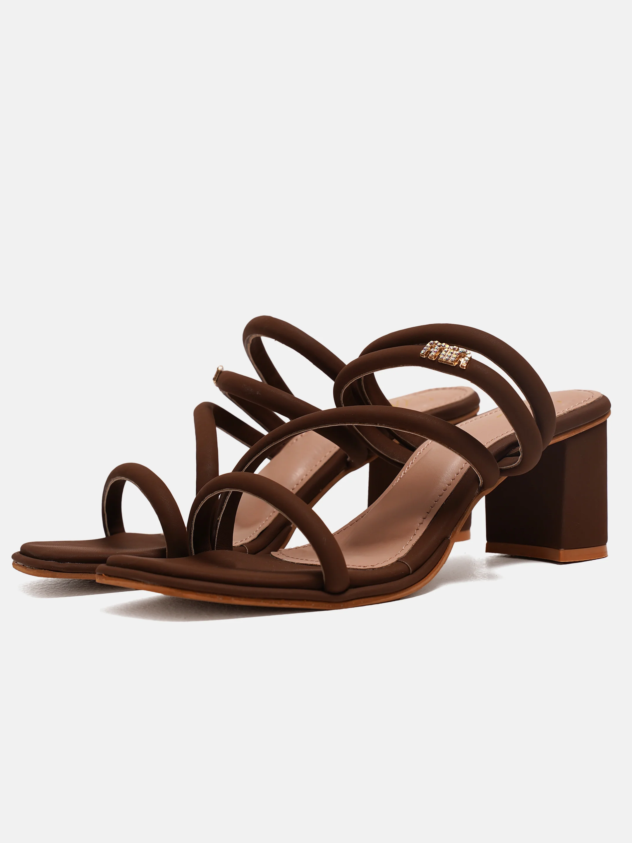 Strappy Block Heel Slides with Cushioned Sole - Image 17