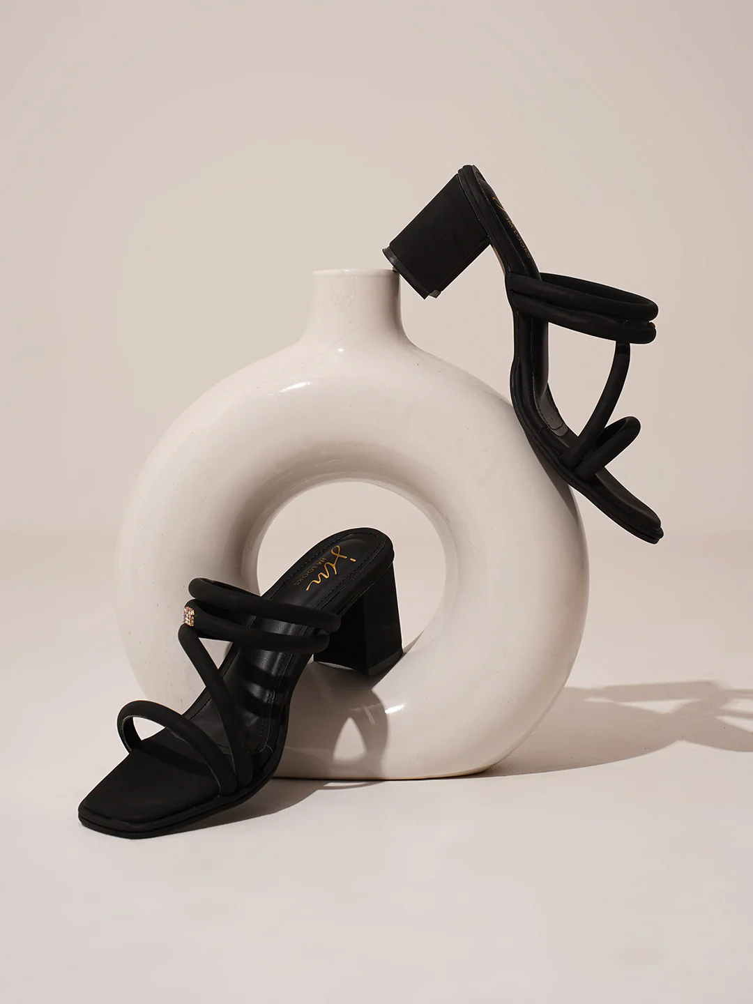 Strappy Block Heel Slides with Cushioned Sole - Image 8