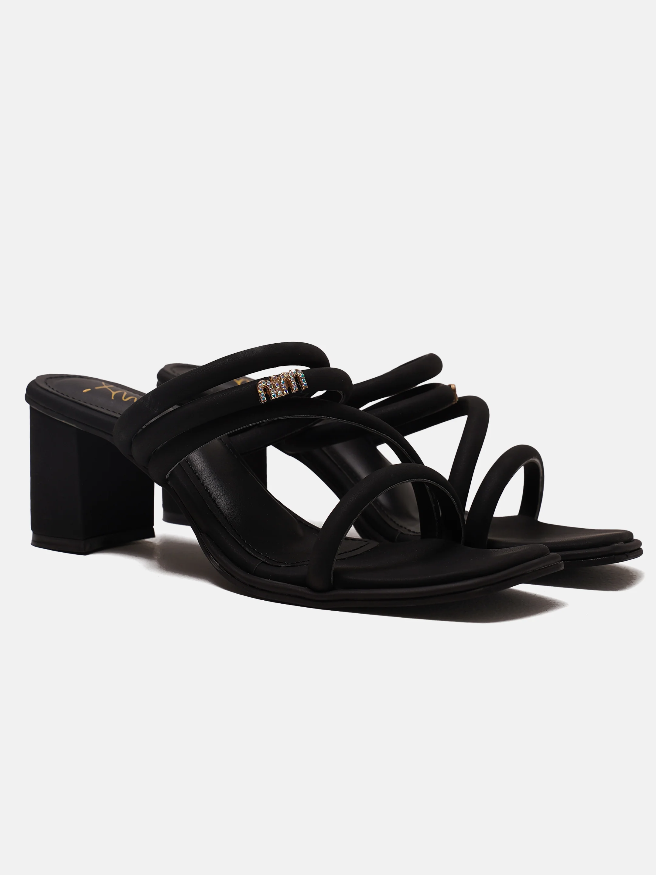 Strappy Block Heel Slides with Cushioned Sole - Image 9