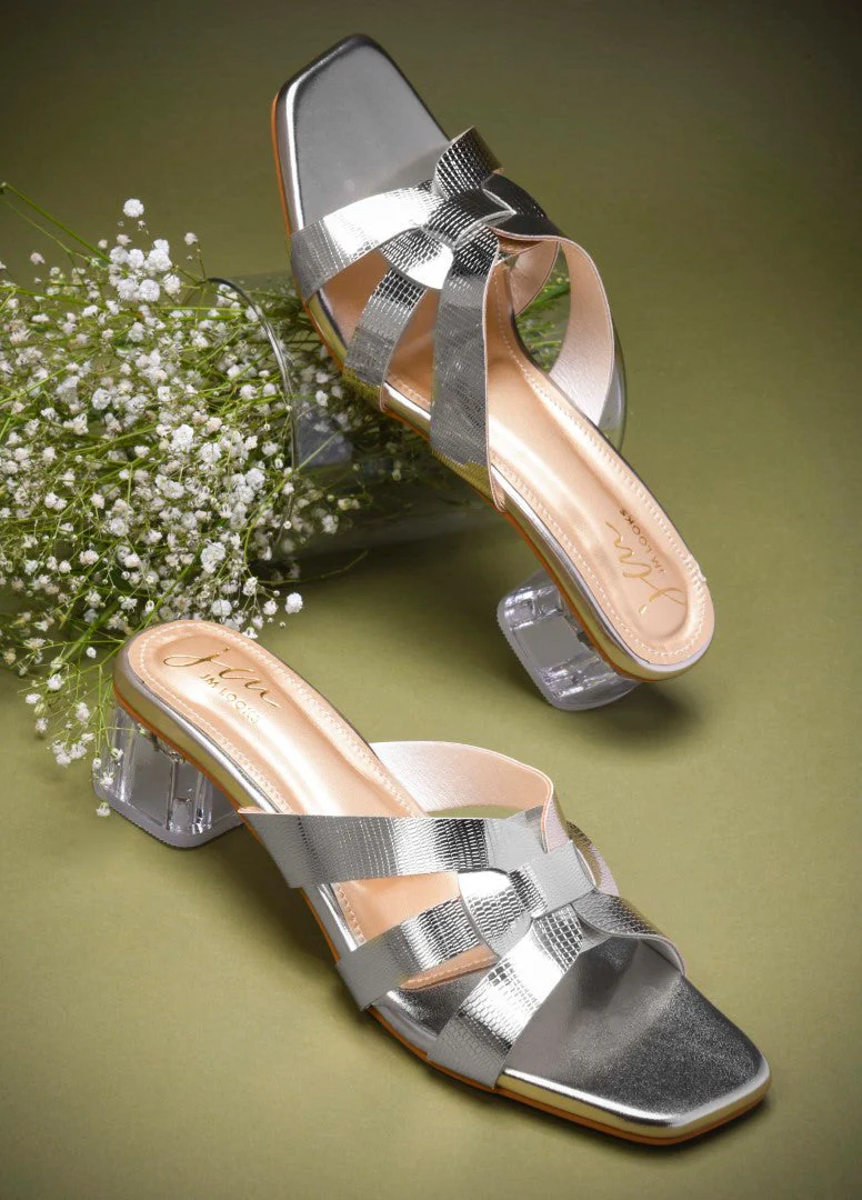 Strappy Block Heel Slip-On Sandals - Image 4