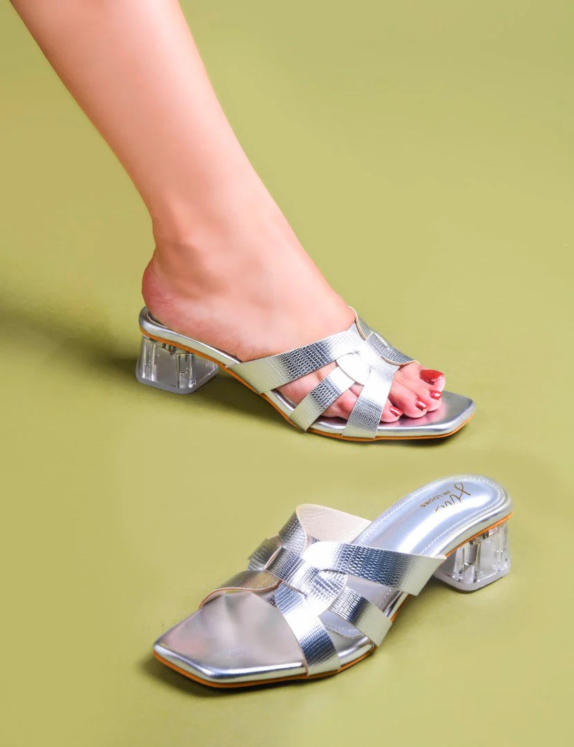 Strappy Block Heel Slip-On Sandals - Image 6