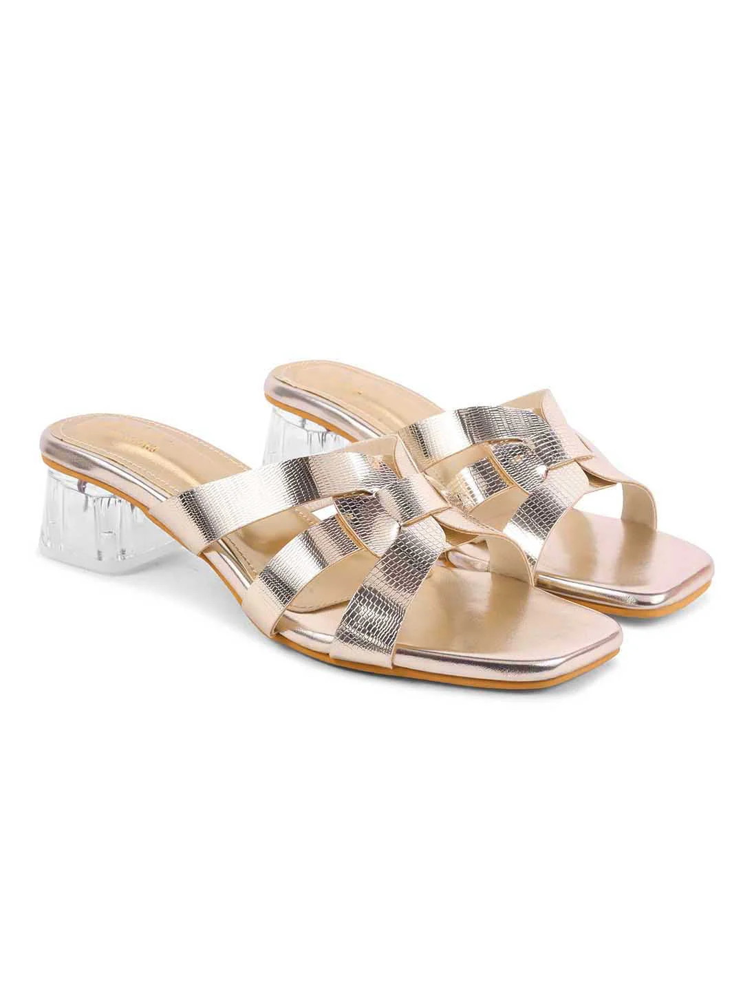 Strappy Block Heel Slip-On Sandals - Image 8