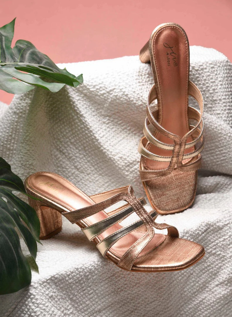 Jm Looks Glamorous Strappy Block Heel Mules for Women & Girls
