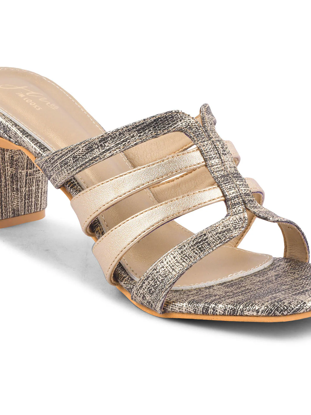 Jm Looks Glamorous Strappy Block Heel Mules for Women & Girls - Image 11