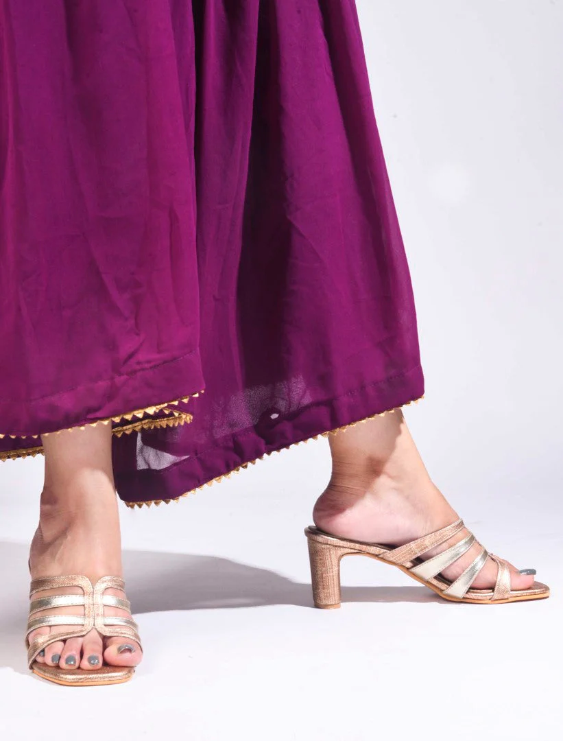 Jm Looks Glamorous Strappy Block Heel Mules for Women & Girls - Image 2