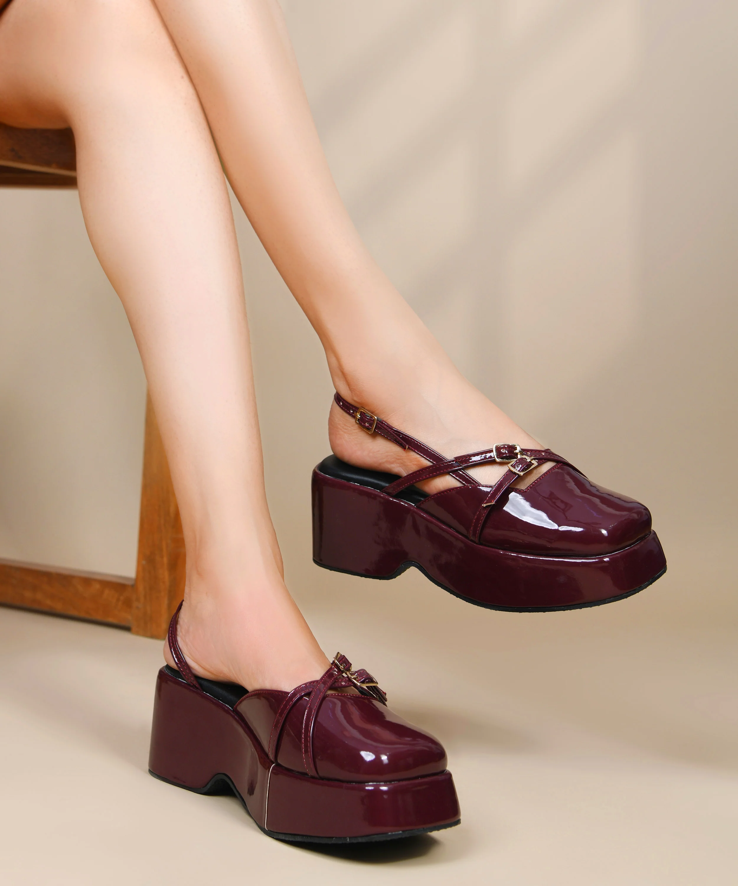 Strappy Buckle Platform Shoes - Image 8