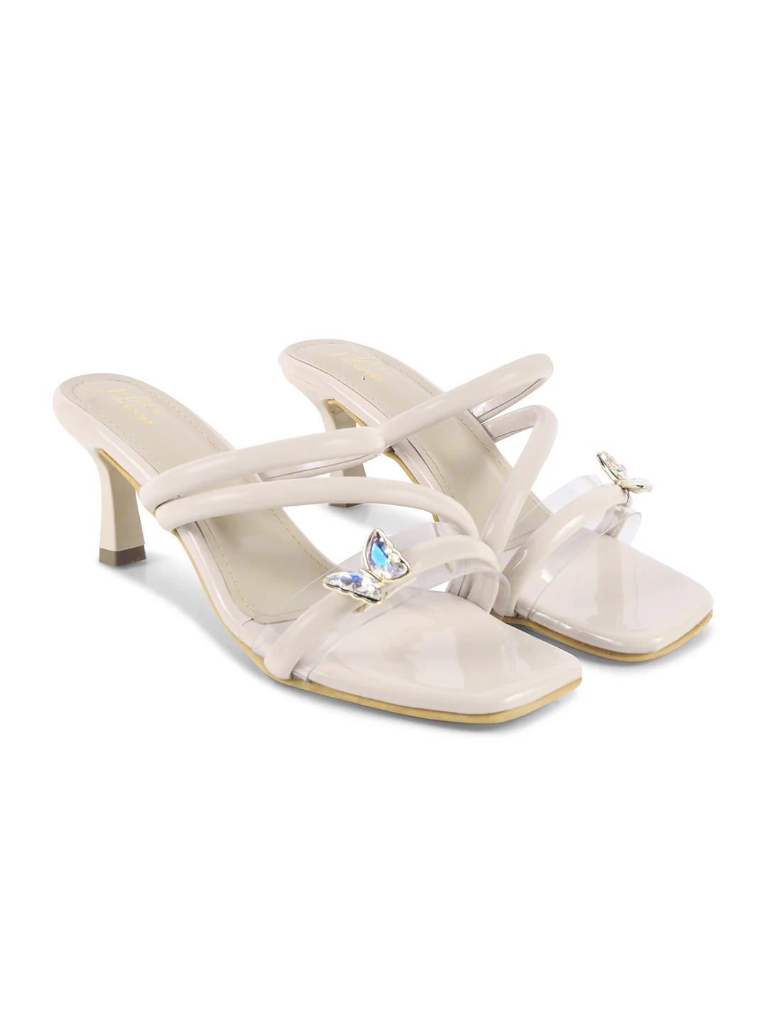 Strappy Kitten Heel Sandals with stone Accent - Image 18