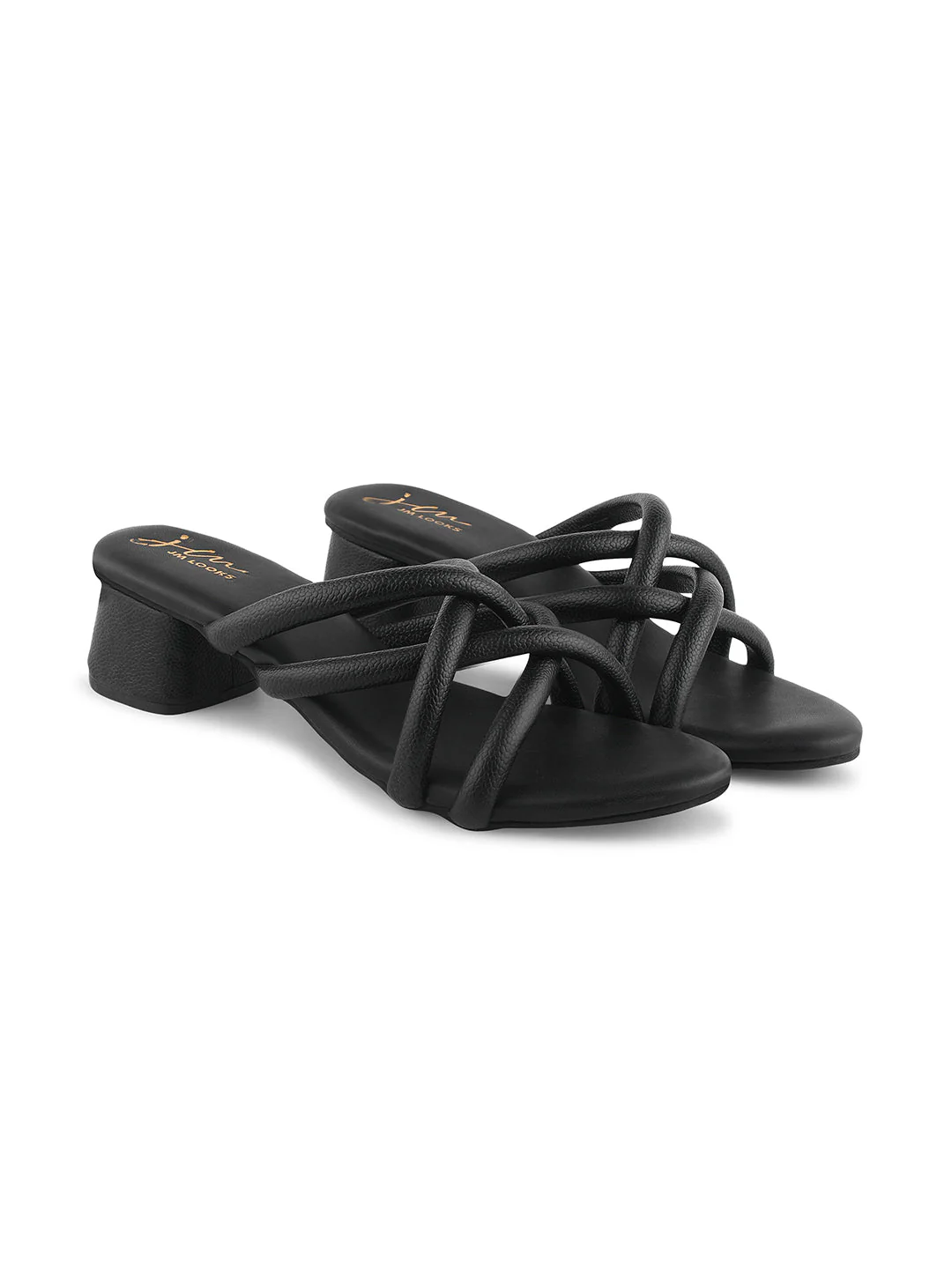 Jm Looks Women's Padded Multi-Strap Block Heel Slides - Image 5