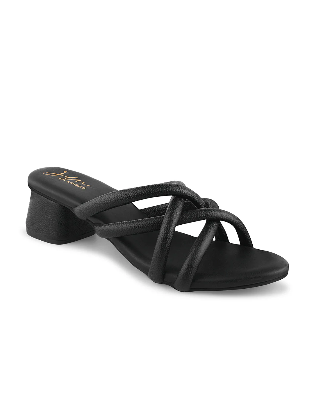 Jm Looks Women's Padded Multi-Strap Block Heel Slides - Image 7