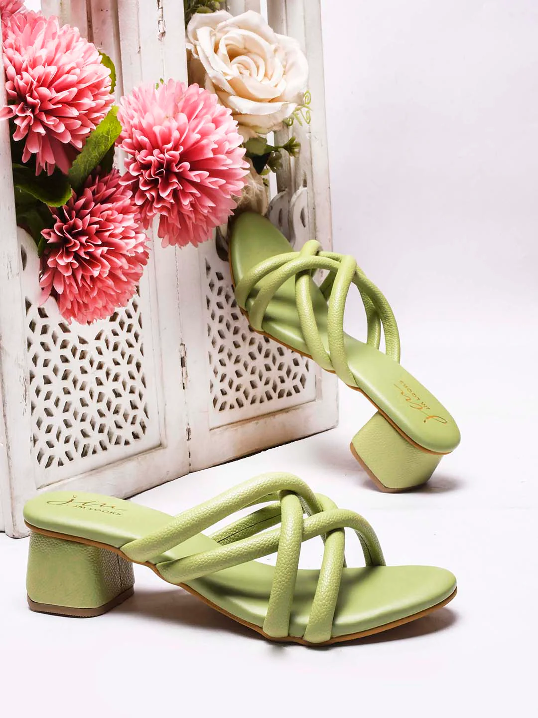 Jm Looks Women's Padded Multi-Strap Block Heel Slides - Image 9