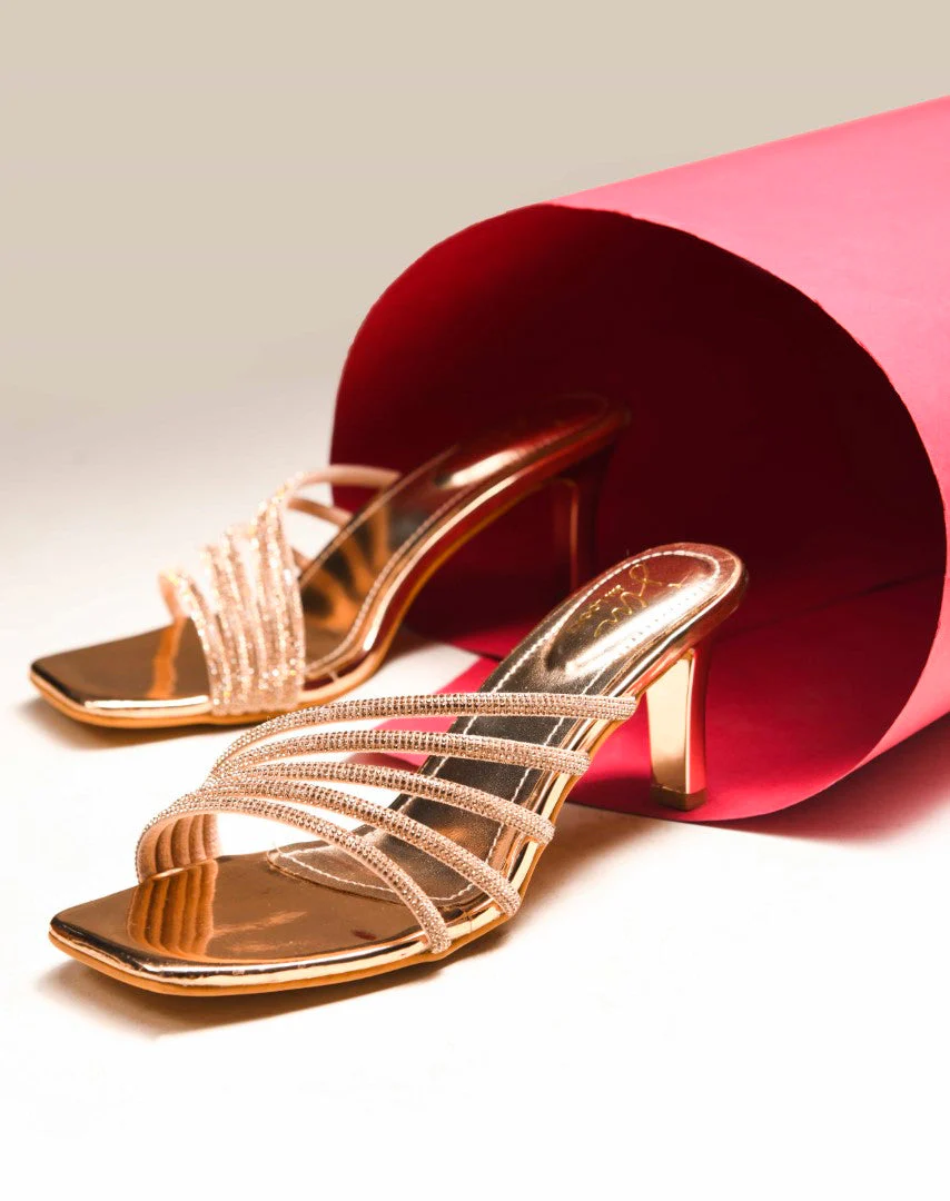 JM Looks Women's Embellished Strap Heeled Sandals - Image 13