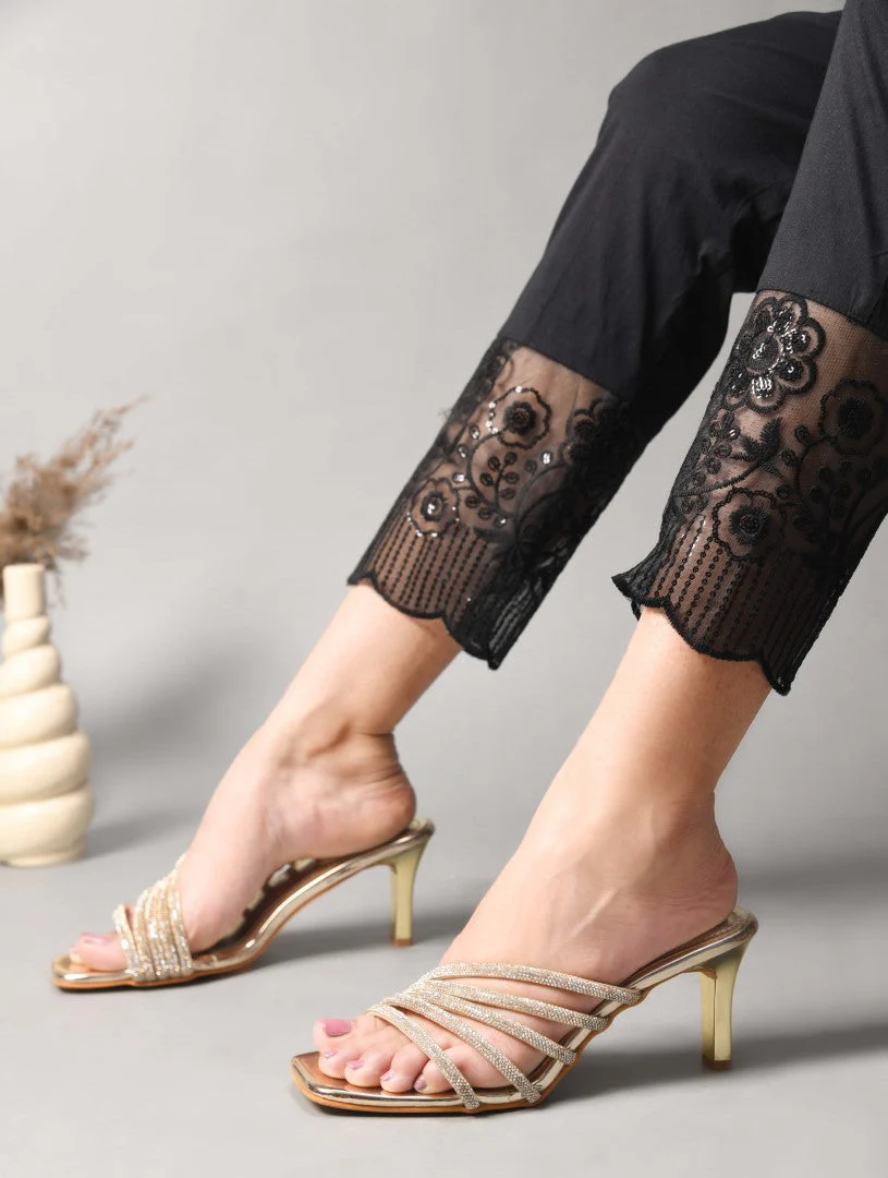 JM Looks Women's Embellished Strap Heeled Sandals - Image 5