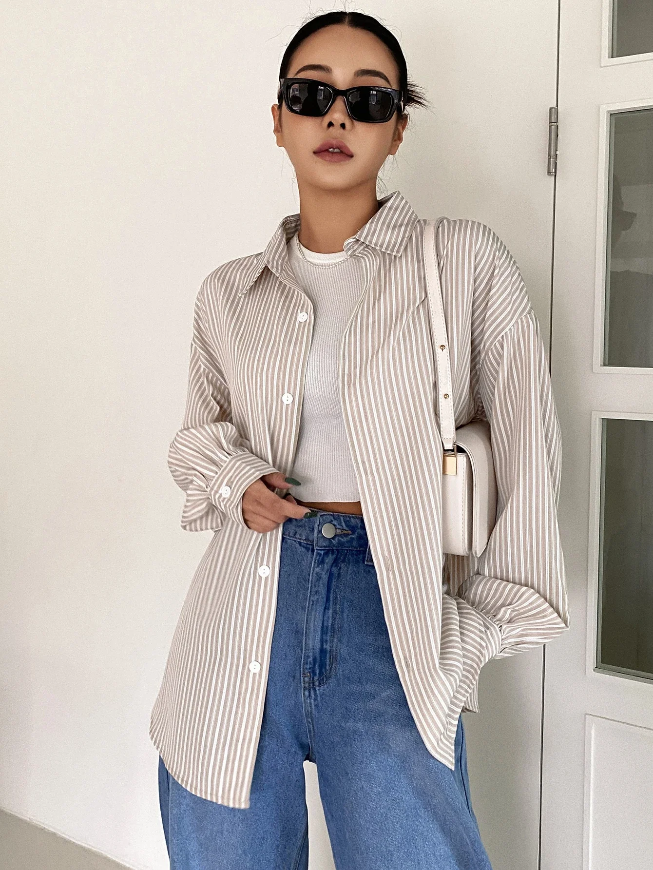 Striped Drop Shoulder Shirt - Image 4