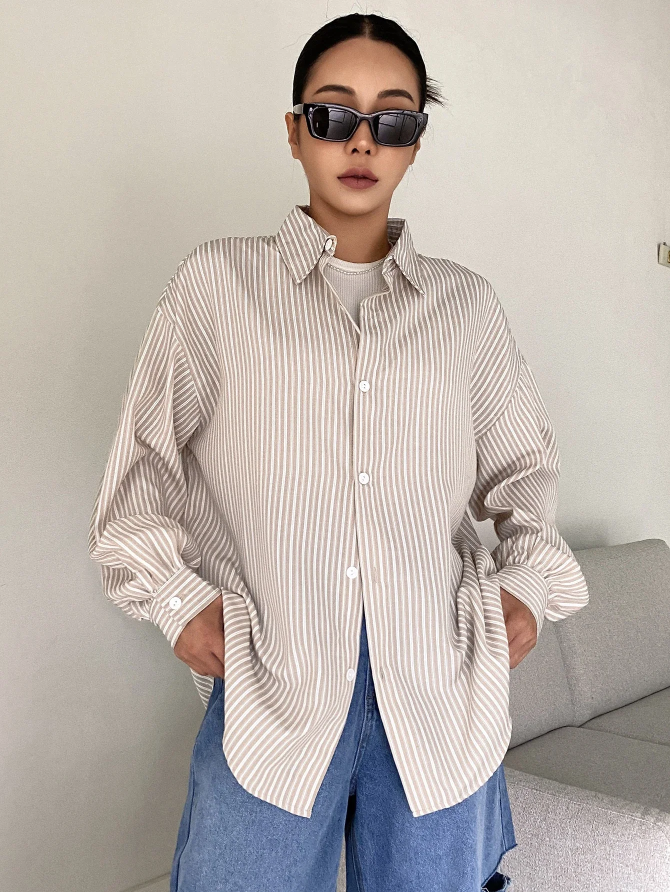 Striped Drop Shoulder Shirt - Image 6