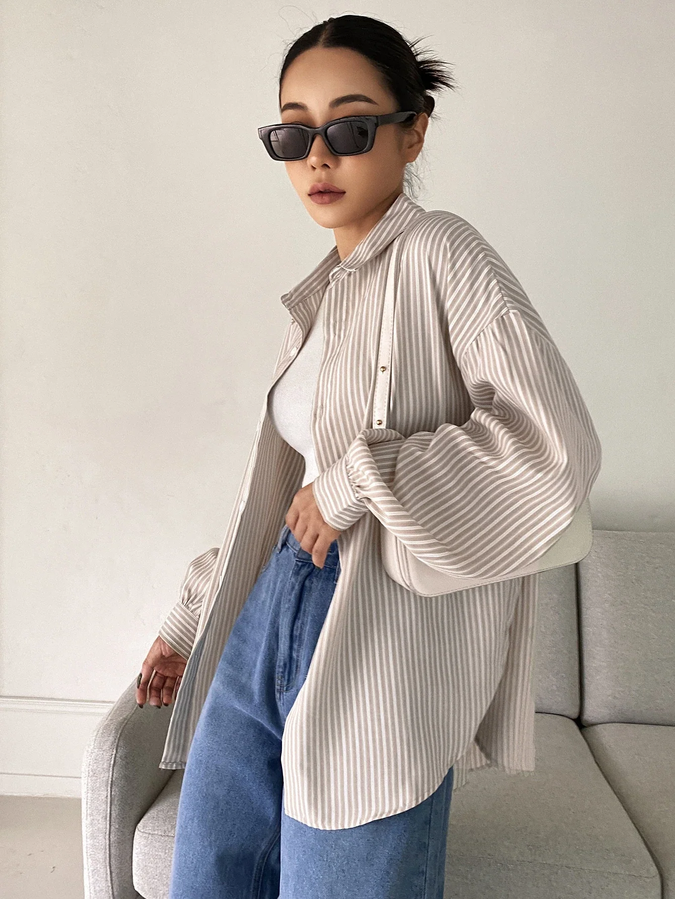 Striped Drop Shoulder Shirt - Image 7