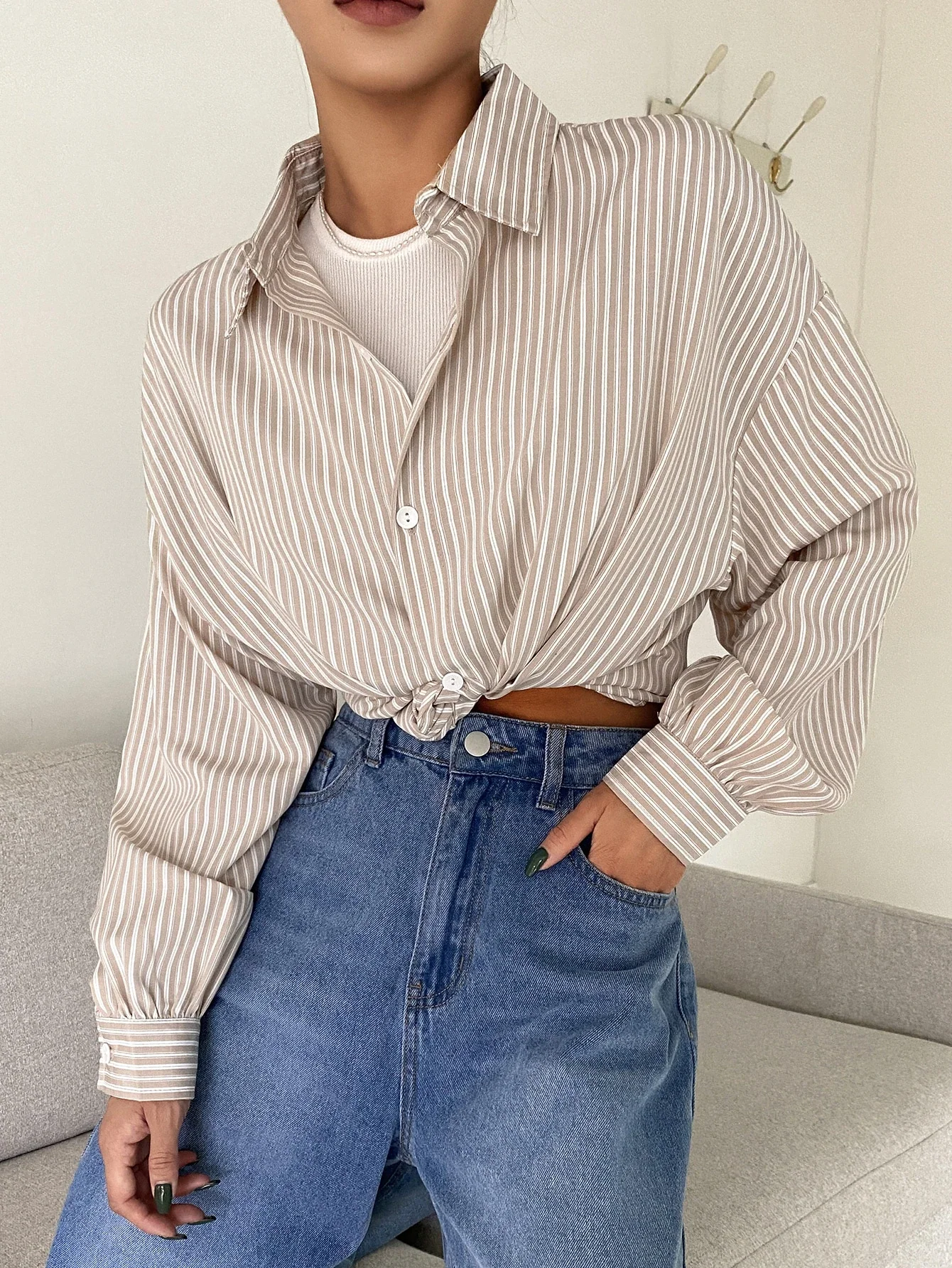 Striped Drop Shoulder Shirt - Image 8