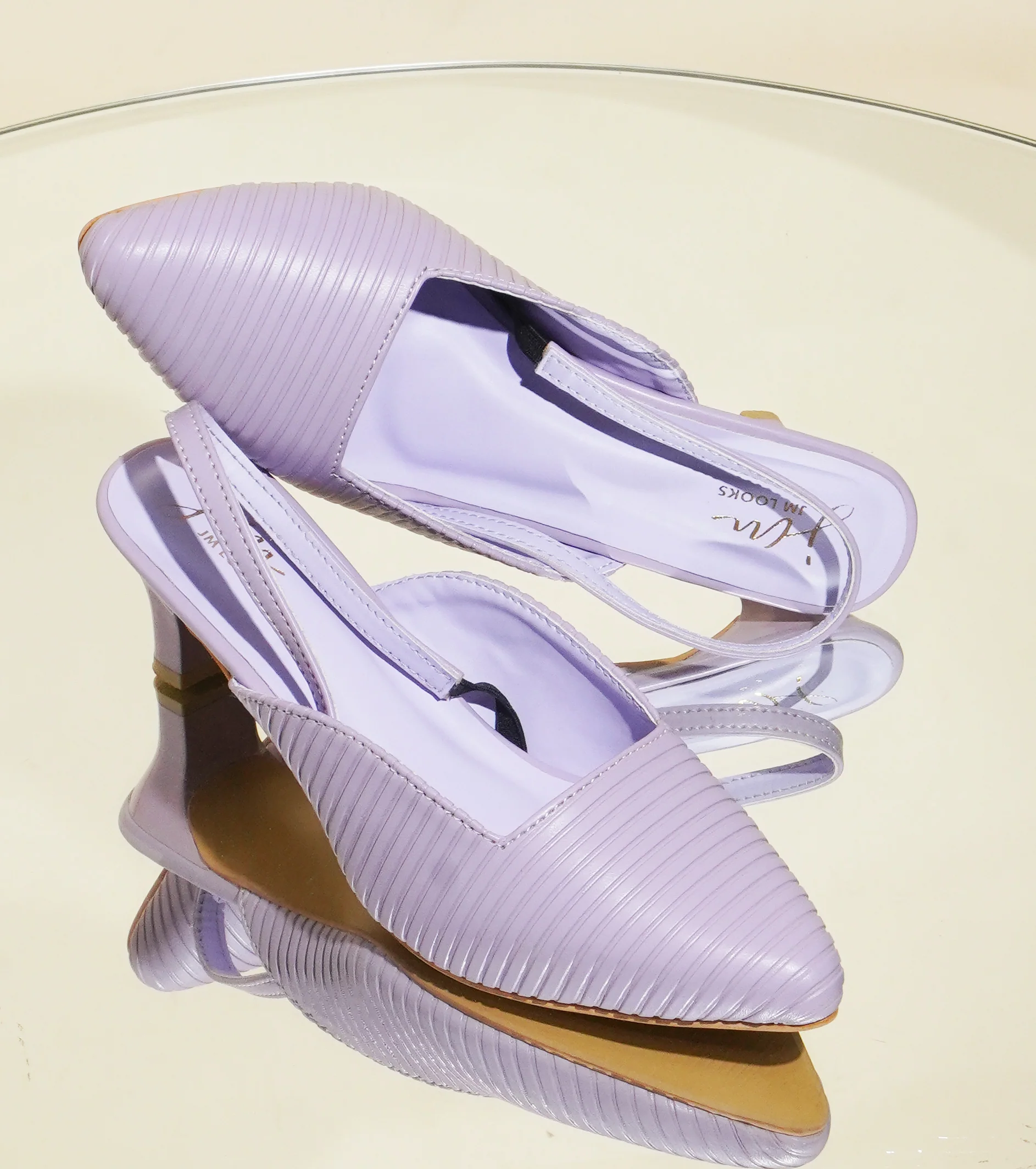 Striped Slim Slingback Heel Mules - Image 8