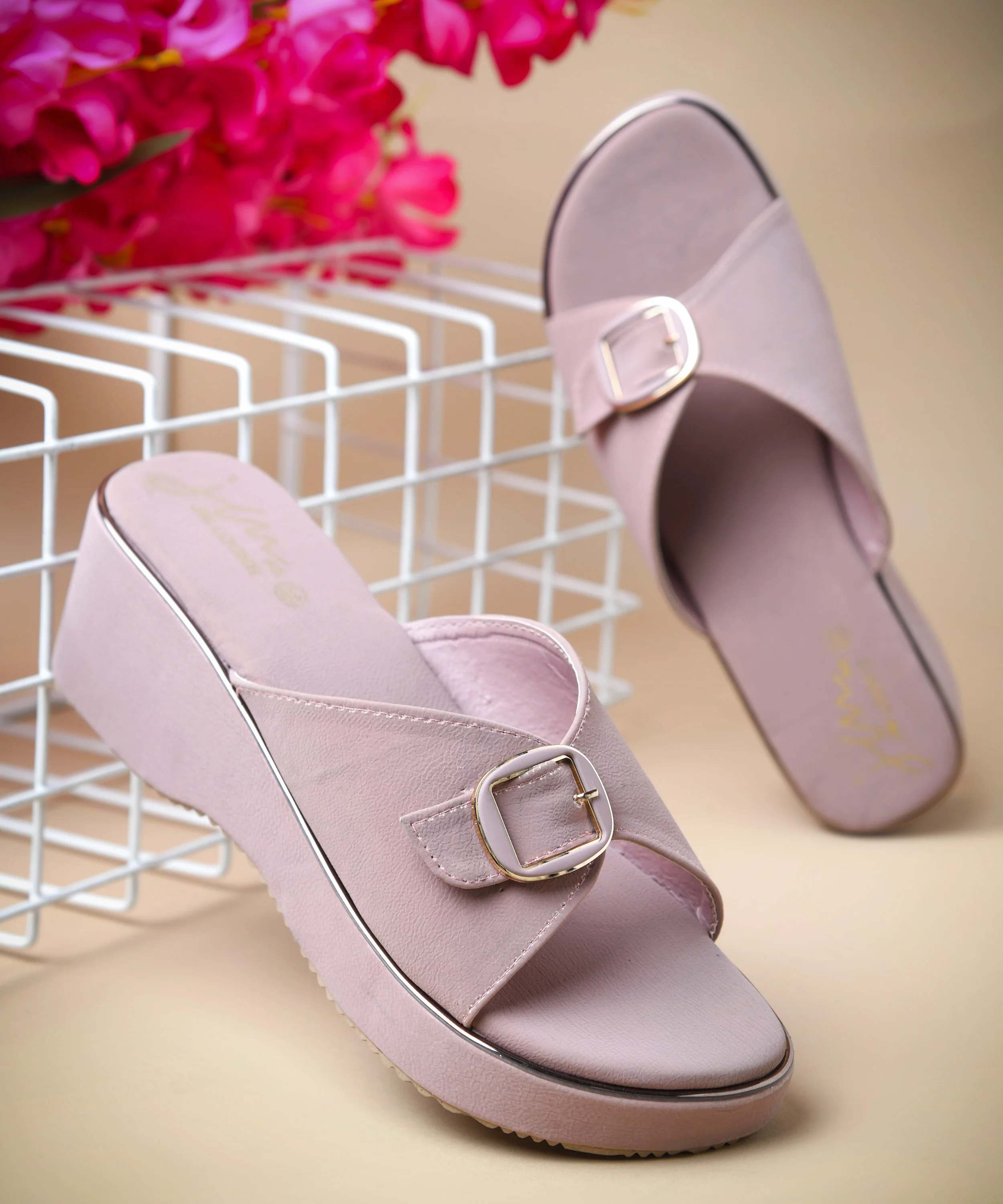 Stylish Buckle Strap Wedge Sandals - Image 13