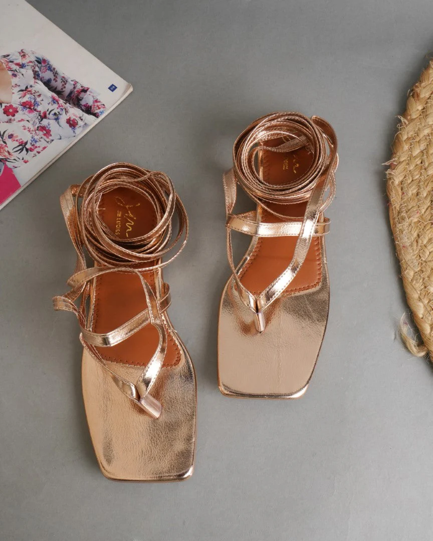 Jm Looks Women's Lace-Up Flat Sandals - Image 13