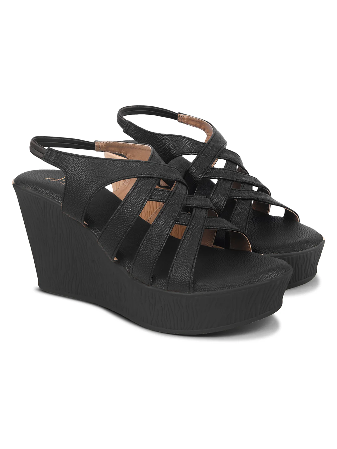 JM Looks Stylish Criss-Cross Wedge Sandals - Image 5