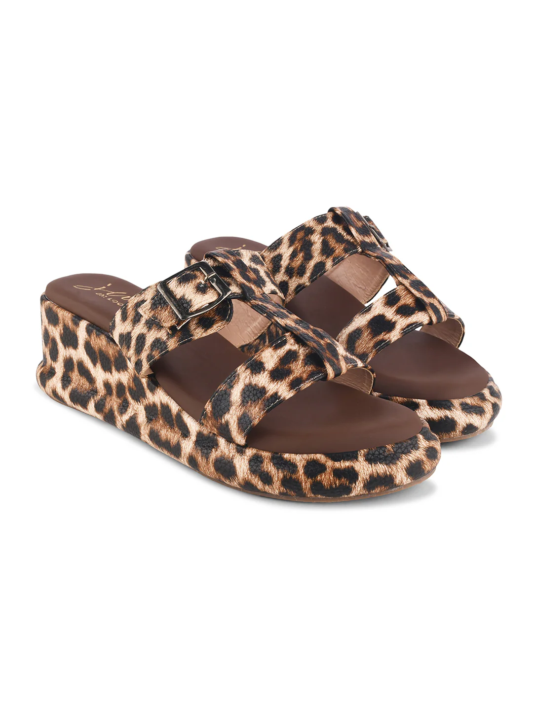 Stylish Leopard Pattern Comfort Wedge Sandals - Image 13