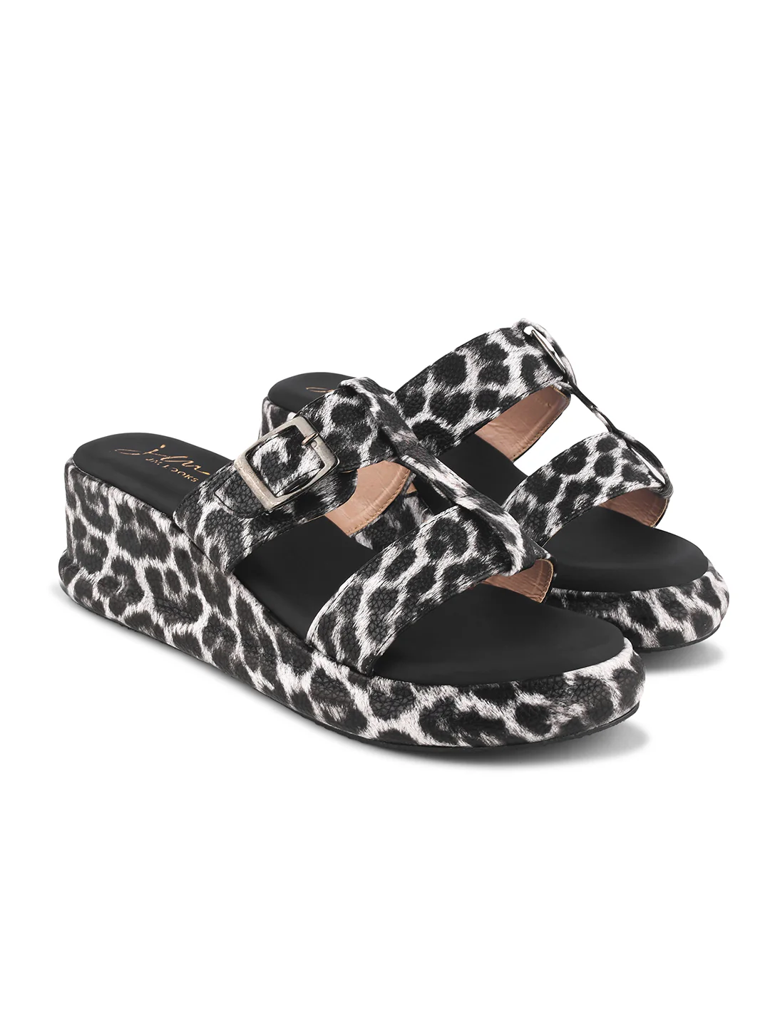 Stylish Leopard Pattern Comfort Wedge Sandals - Image 7