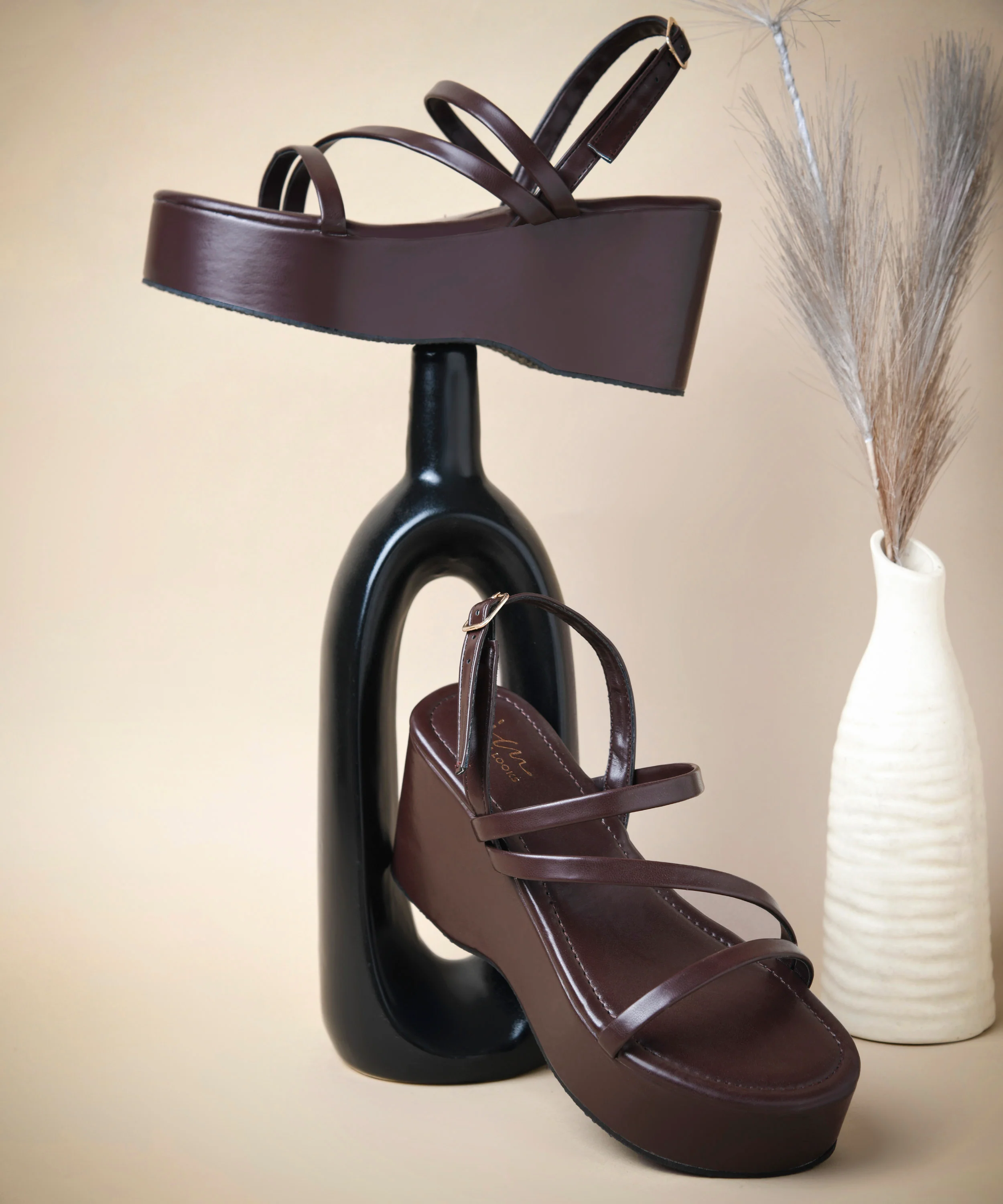 Stylish Open-Toe Heels with Wrap Strap Design - Image 7