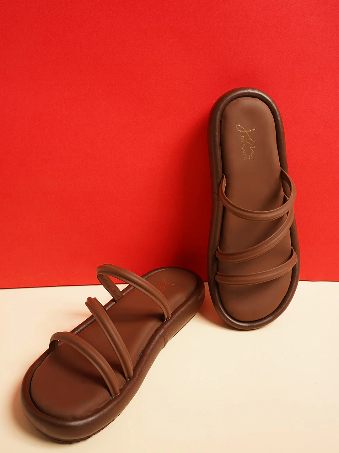 JM Looks Multi-Strap Comfort Flat Sandals - Image 2