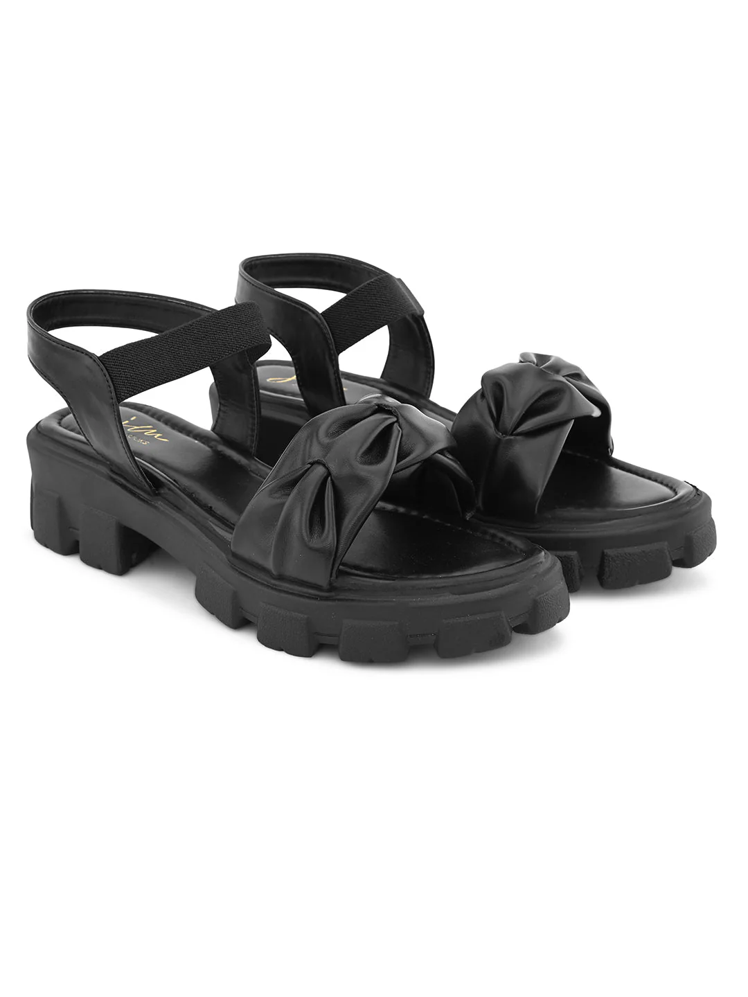 Jm Looks Chunky Bow Ankle Strap Sandals for Women & Girls - Image 11