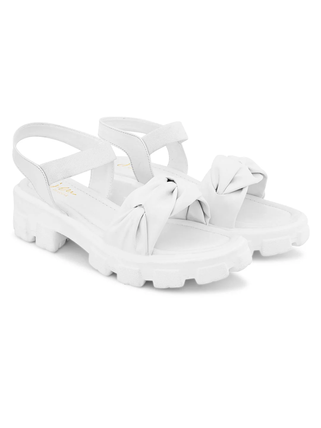 Jm Looks Chunky Bow Ankle Strap Sandals for Women & Girls - Image 16