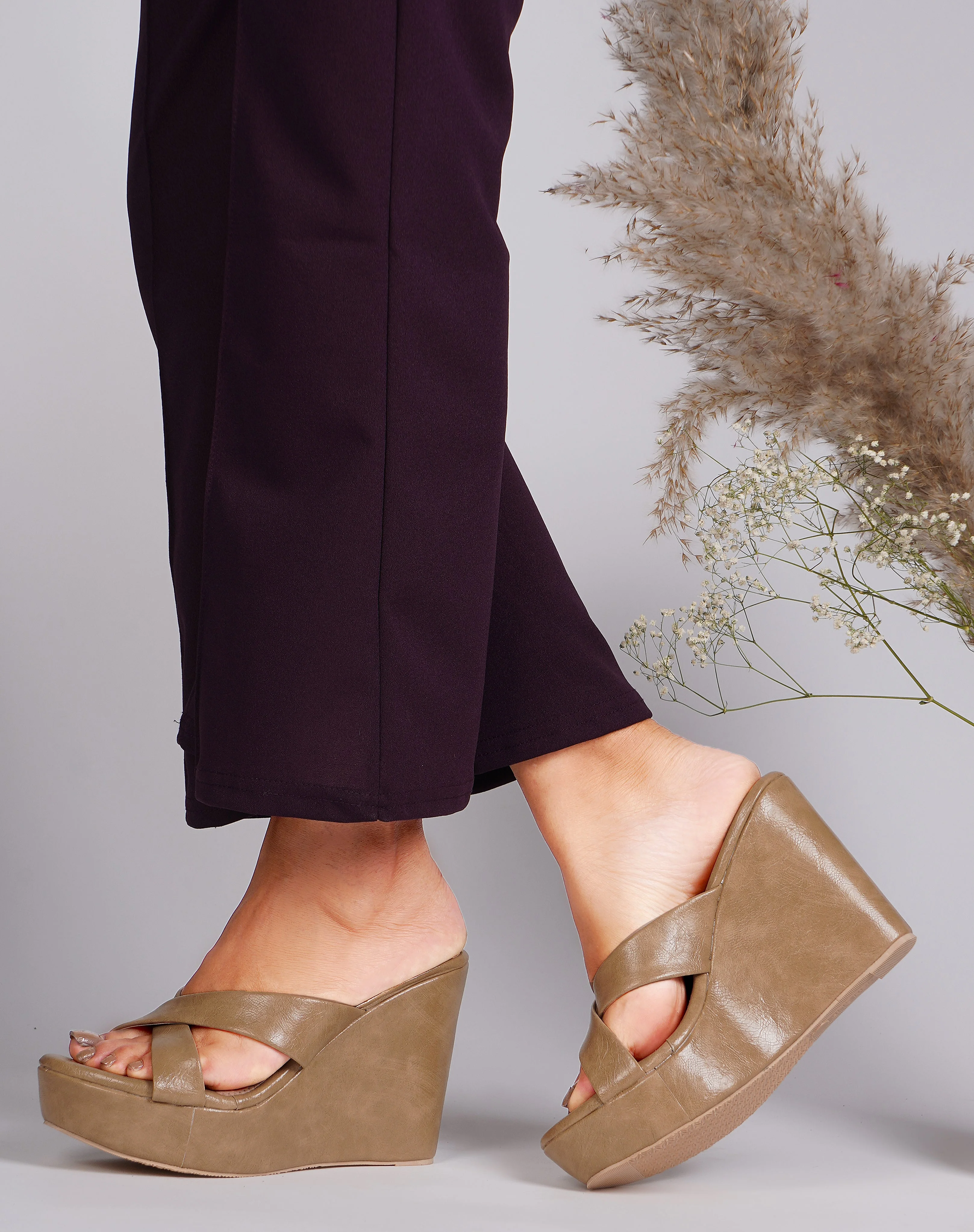 Jm Looks Chic Cross-Strap Wedge Heels for Women & Girls - Image 15
