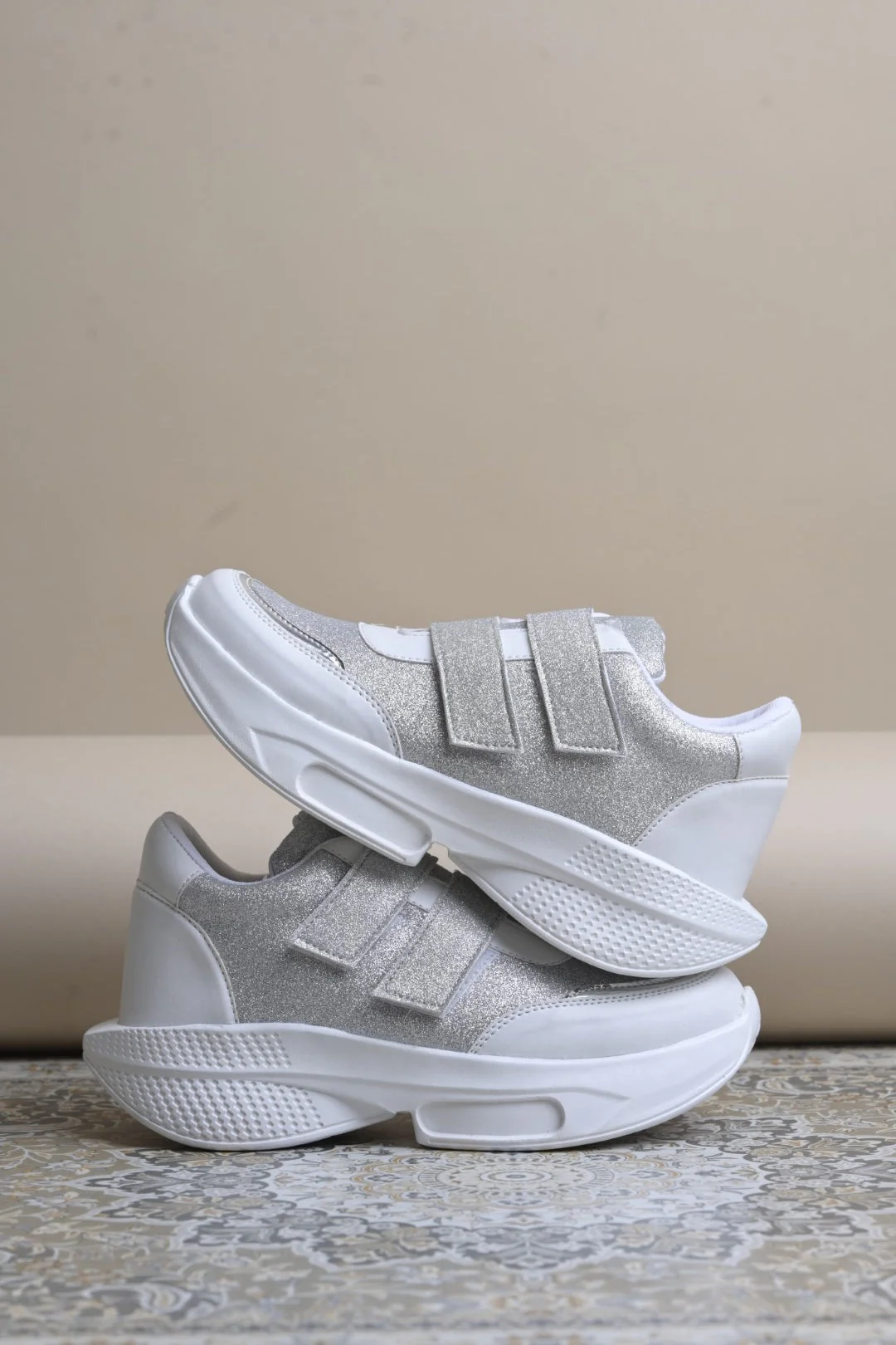 Jm Looks Glitter Strap Velcro Sneakers - Image 12