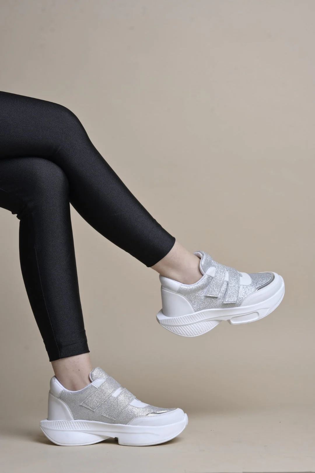 Jm Looks Glitter Strap Velcro Sneakers - Image 10