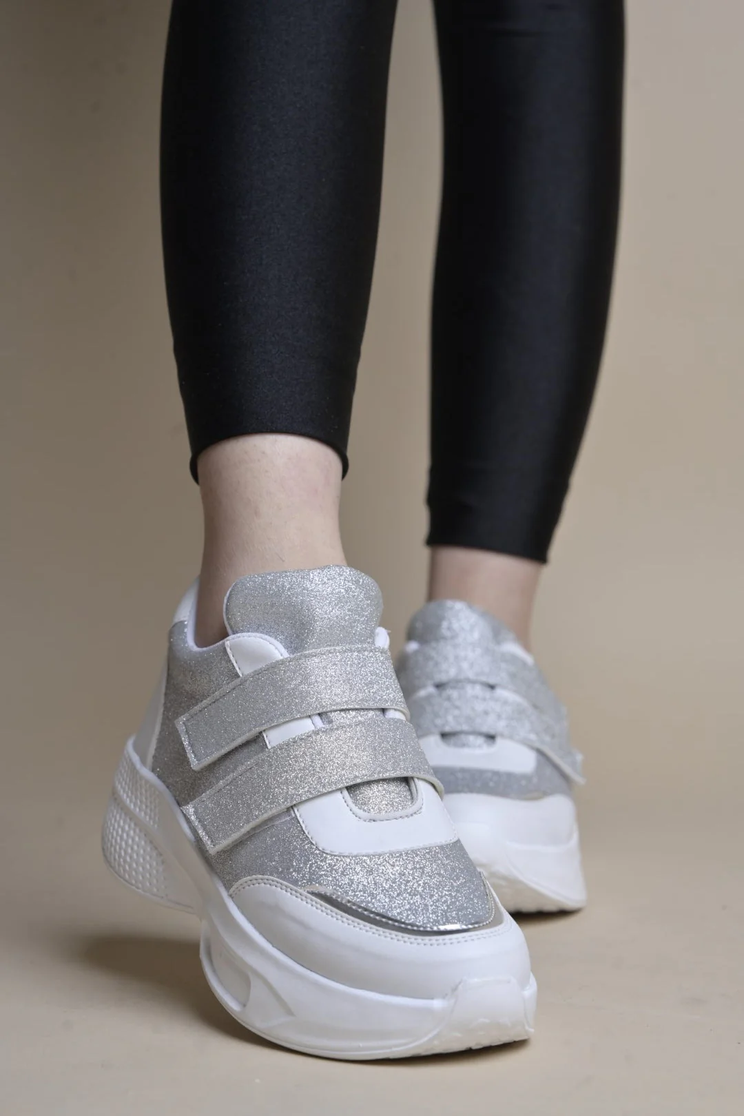 Jm Looks Glitter Strap Velcro Sneakers - Image 13