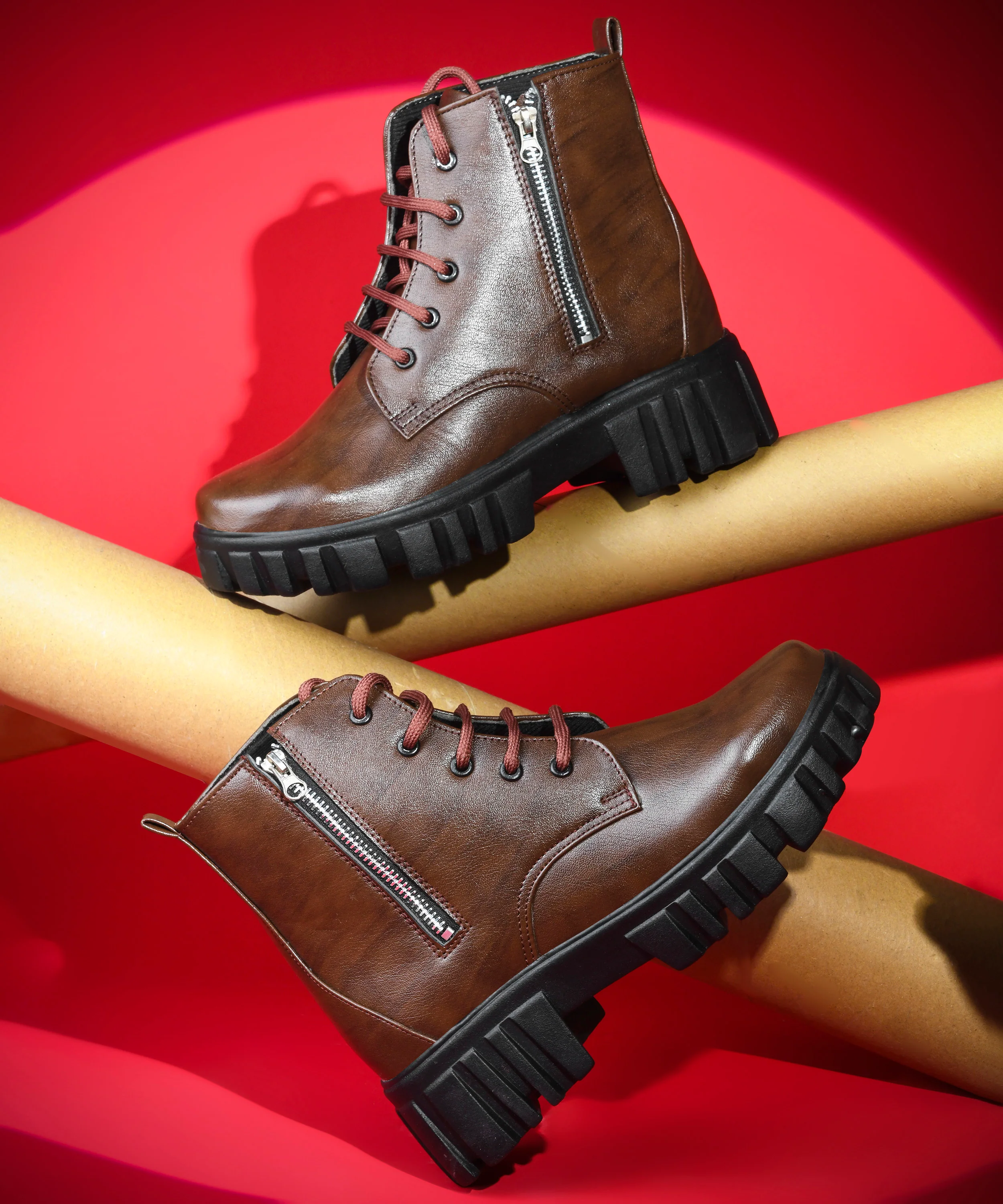 JM Looks Stylish Zip-Up Ankle Boots - Image 8