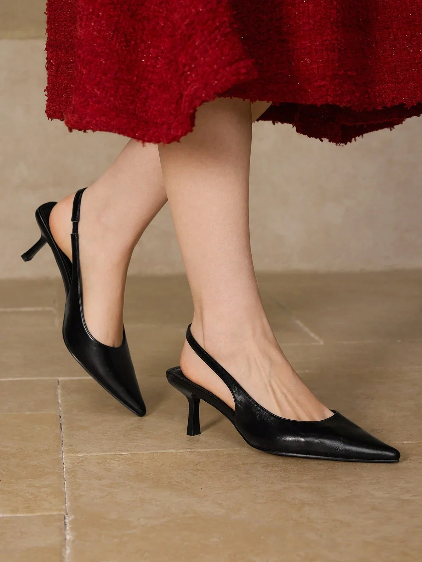 Stylished-Toe Stilettos with Buckle Closure
