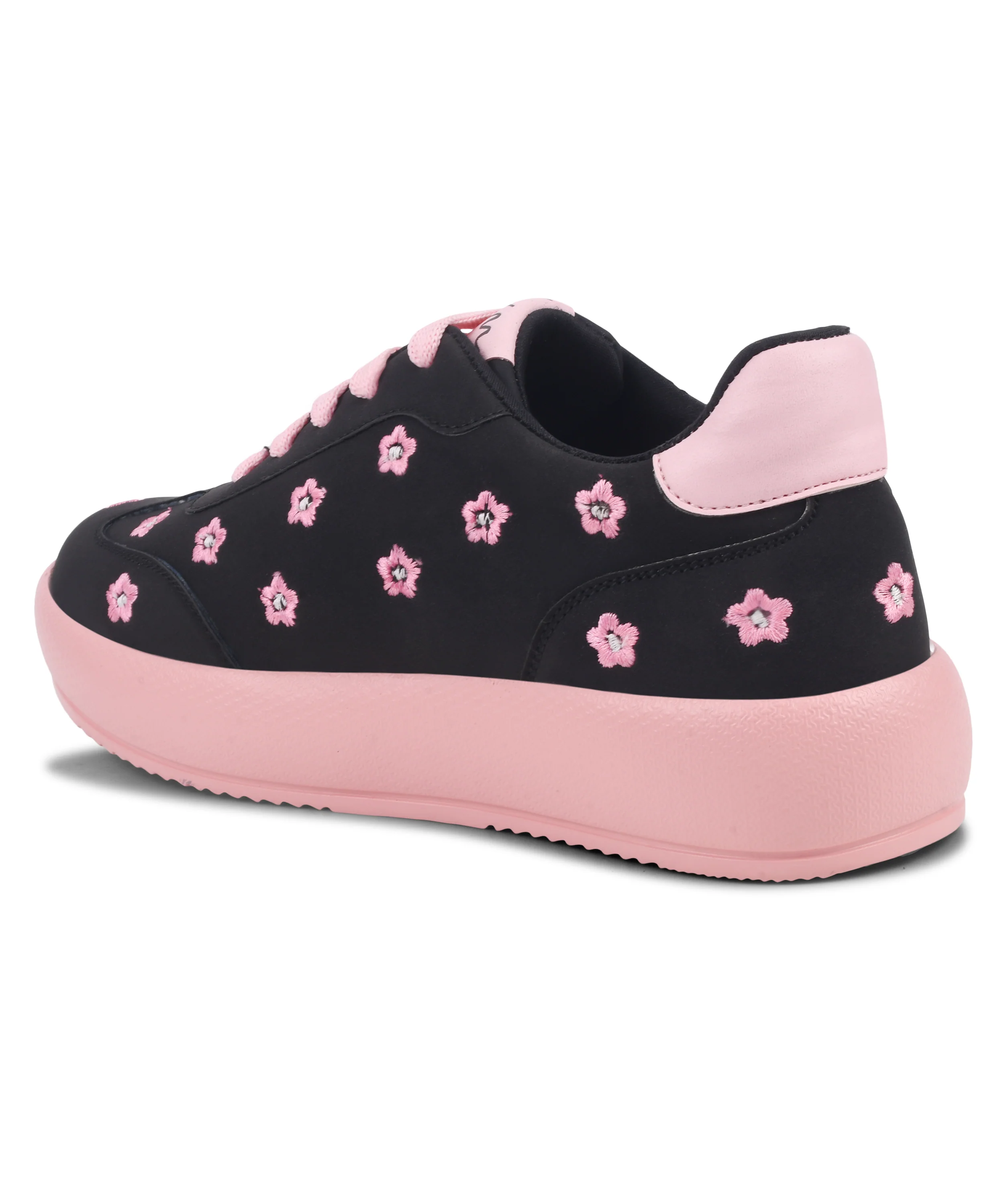 Suede Flower Printed Low-Top Sneakers - Image 11