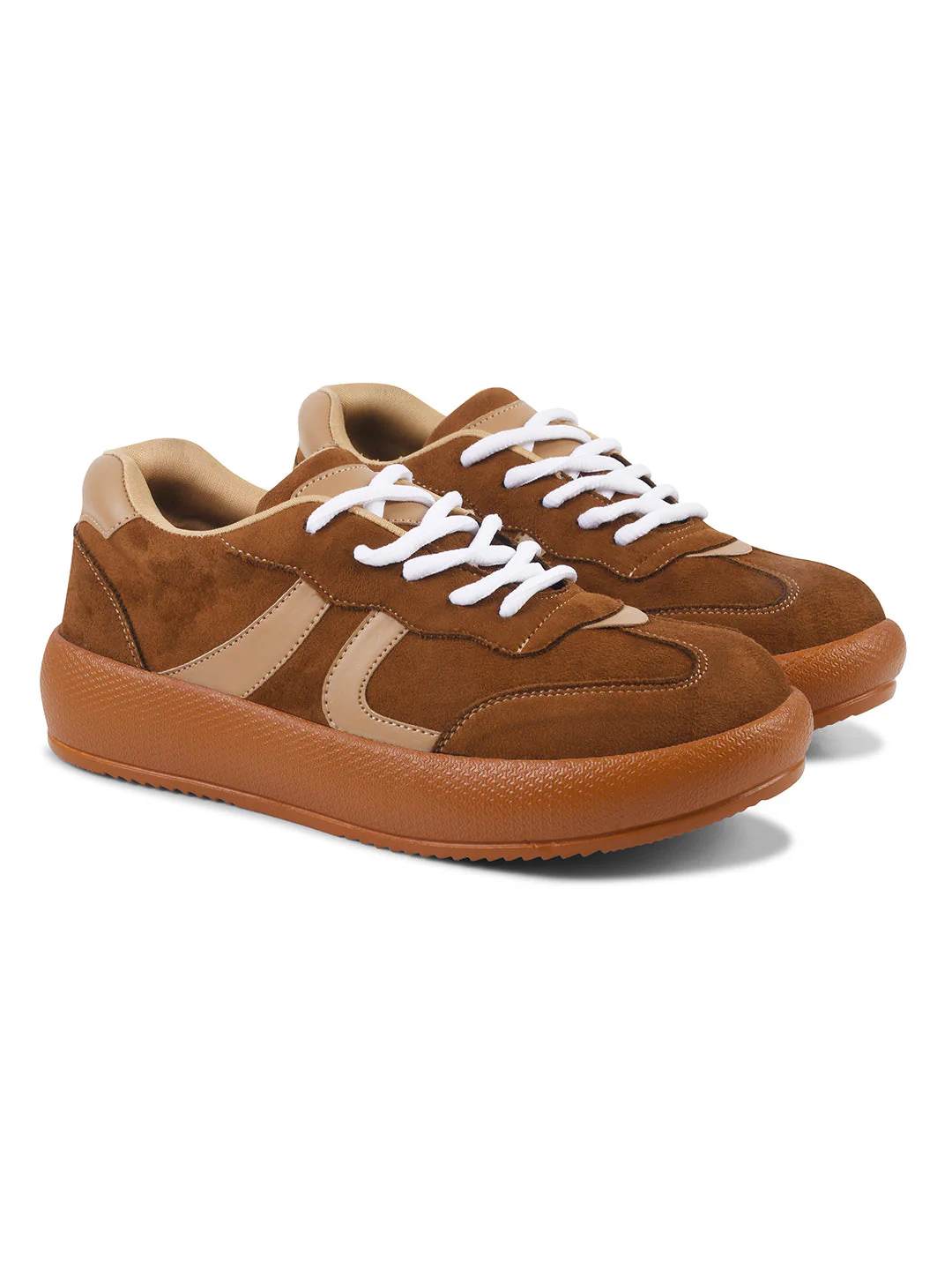 Suede lace up sneakers with cushioned sole - Image 12