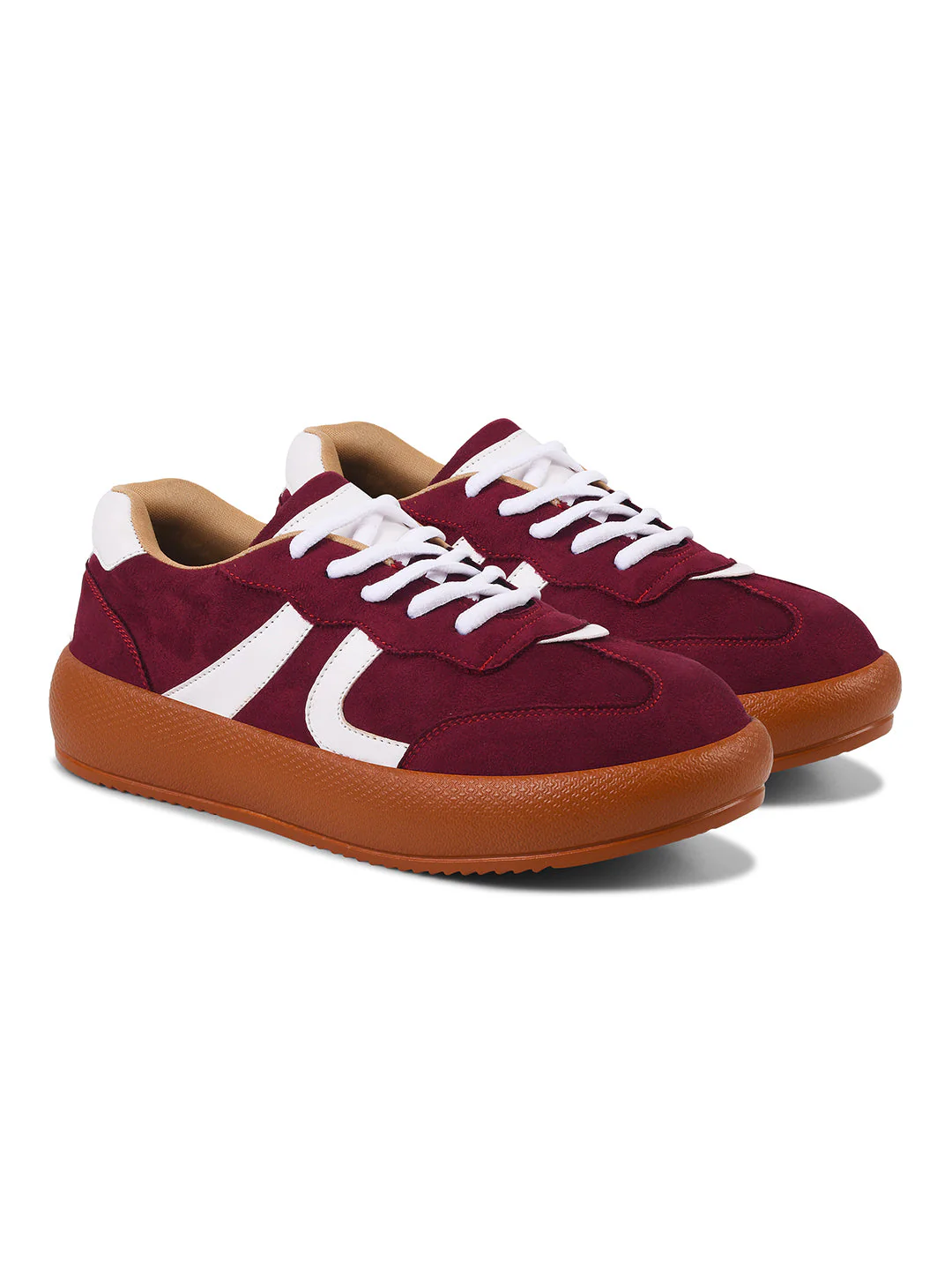 Suede lace up sneakers with cushioned sole - Image 7