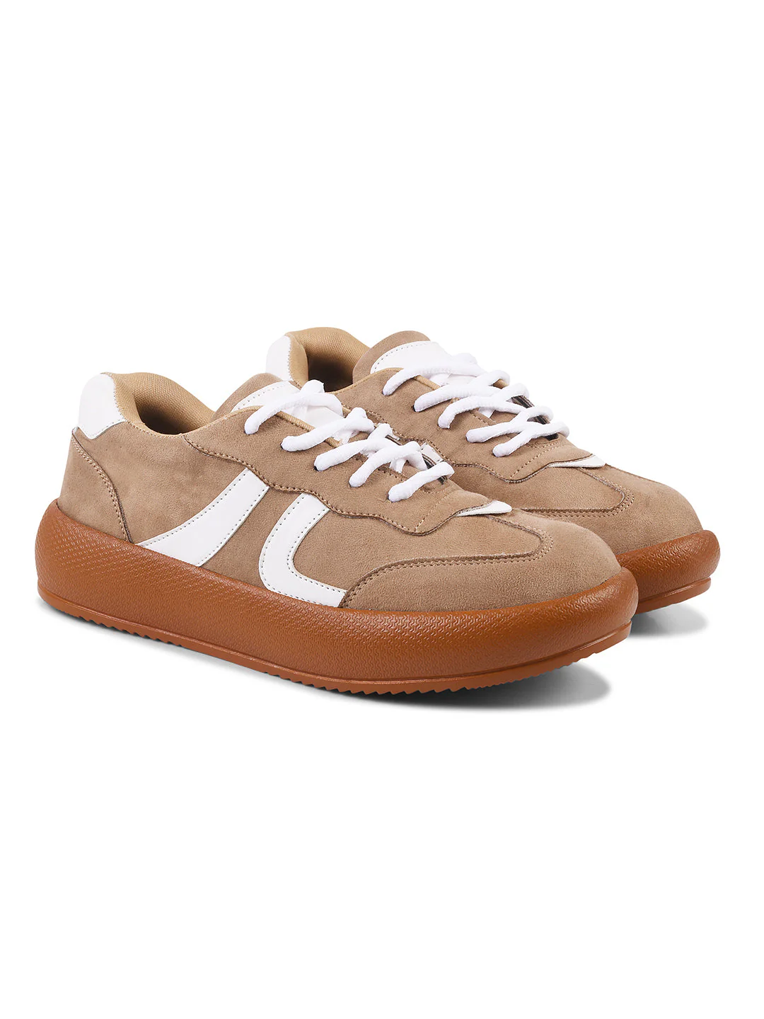 Suede lace up sneakers with cushioned sole - Image 18