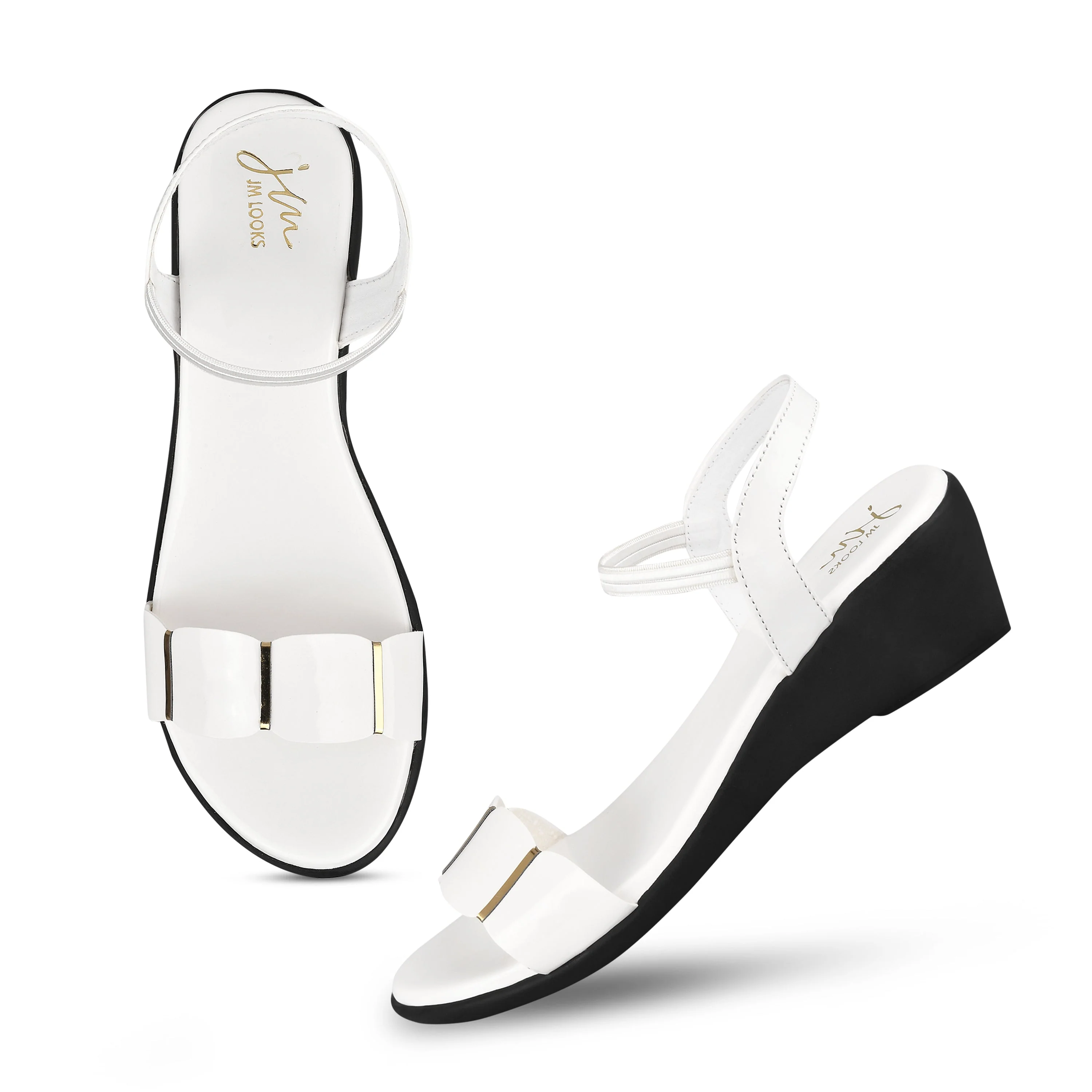 Jm Looks Patent Wedge Slingback Sandals - Image 10