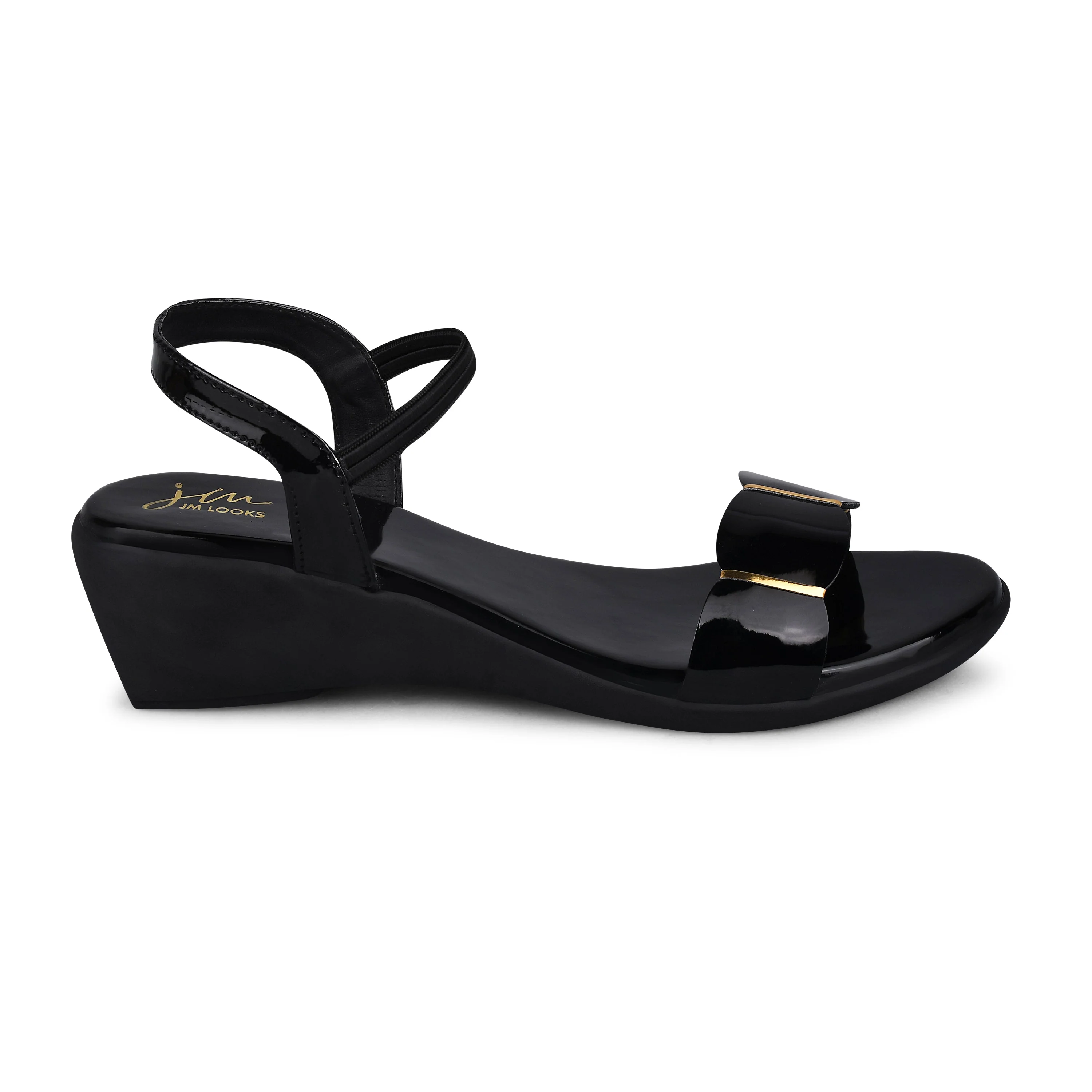 Jm Looks Patent Wedge Slingback Sandals - Image 4