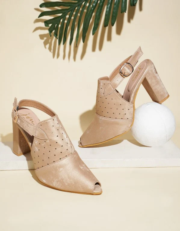 Synthetic Slingback Block Heel