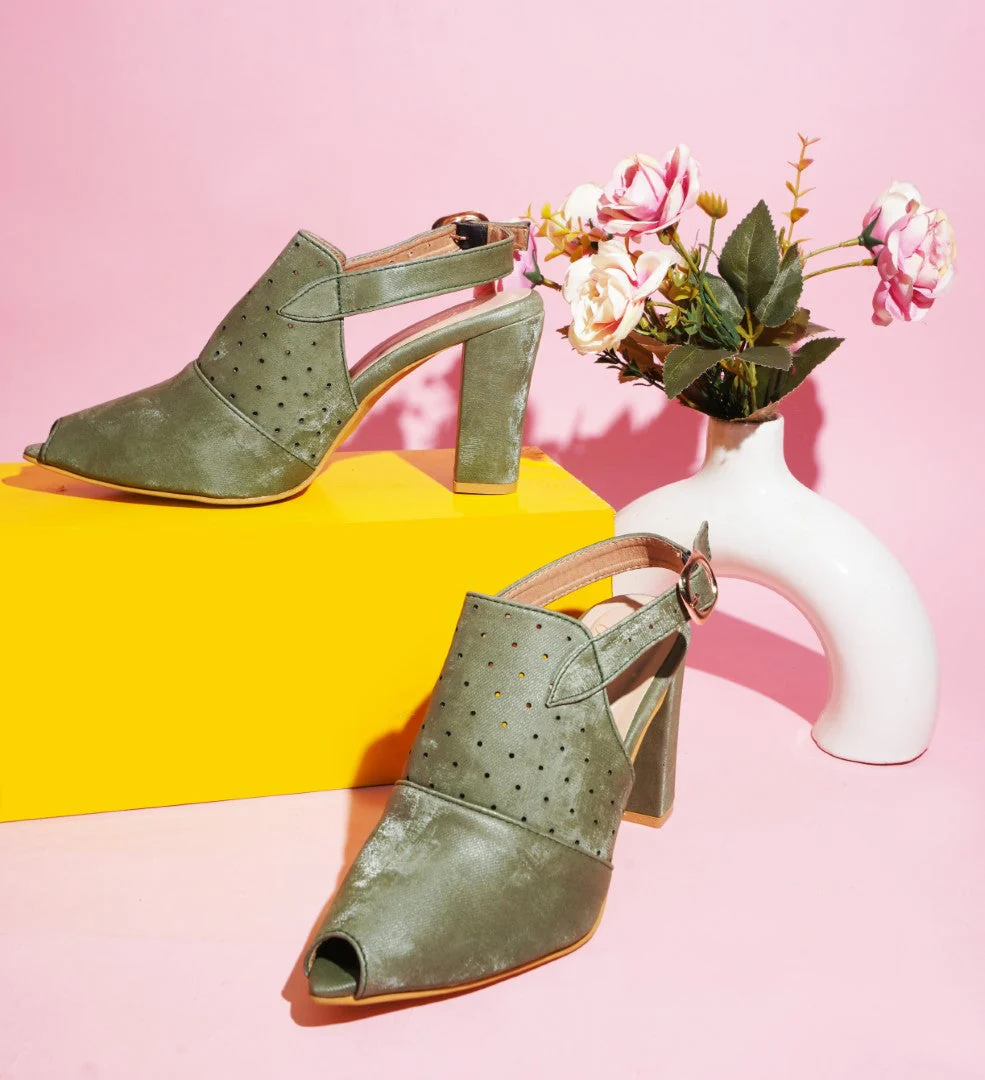 Synthetic Slingback Block Heel - Image 13