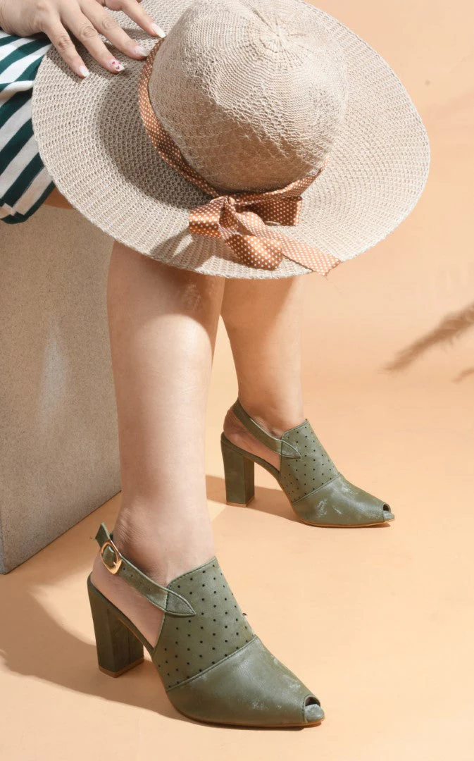Synthetic Slingback Block Heel - Image 16