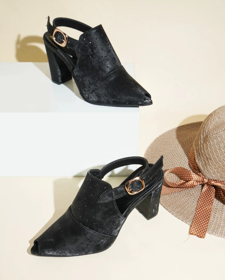 Synthetic Slingback Block Heel - Image 7
