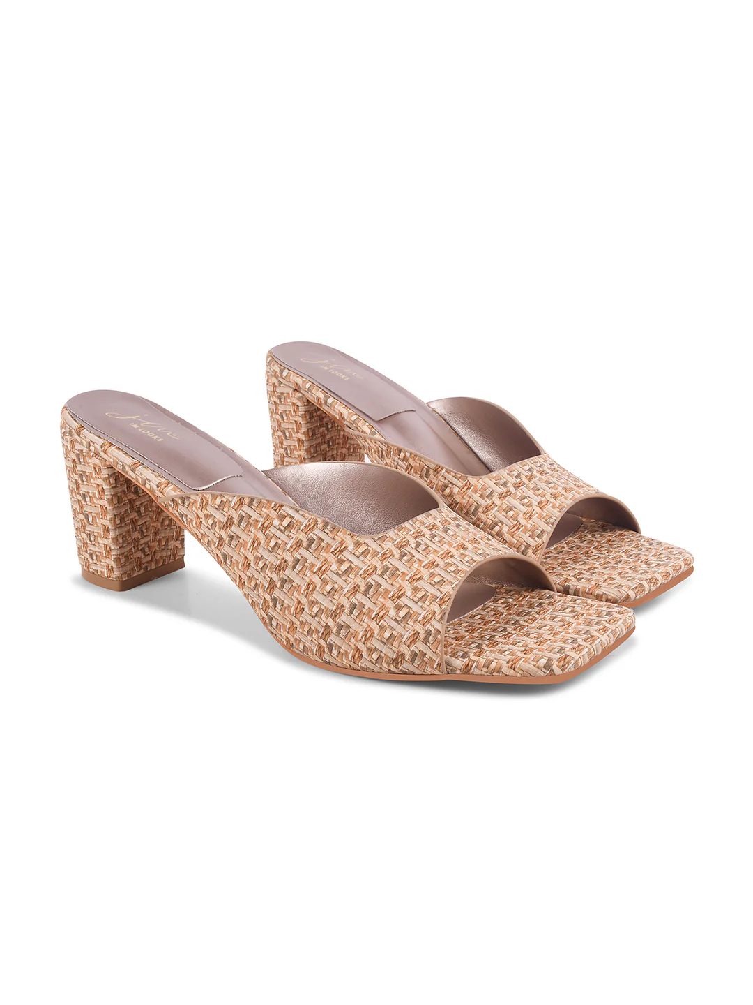 Textured Block Heel Mule Sandals with Open Toe - Image 11