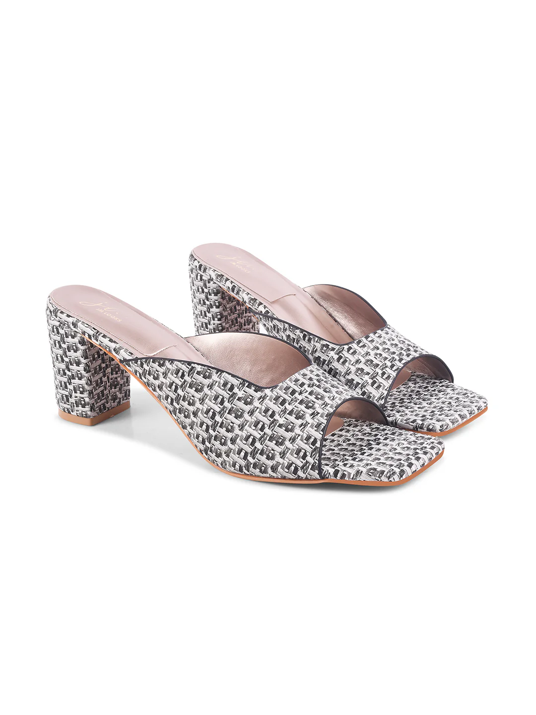 Textured Block Heel Mule Sandals with Open Toe - Image 6